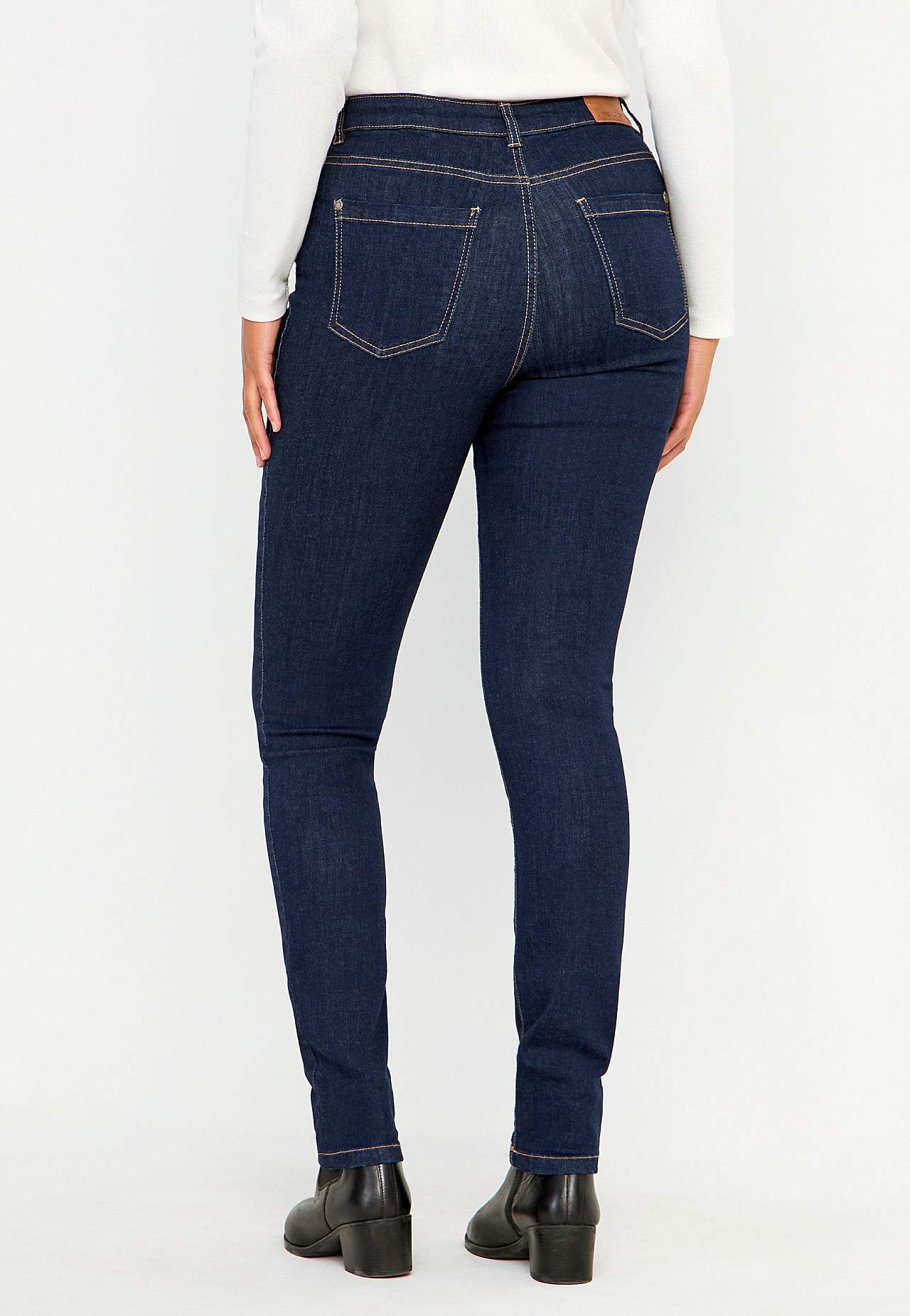 Jeans i denim med superstræk