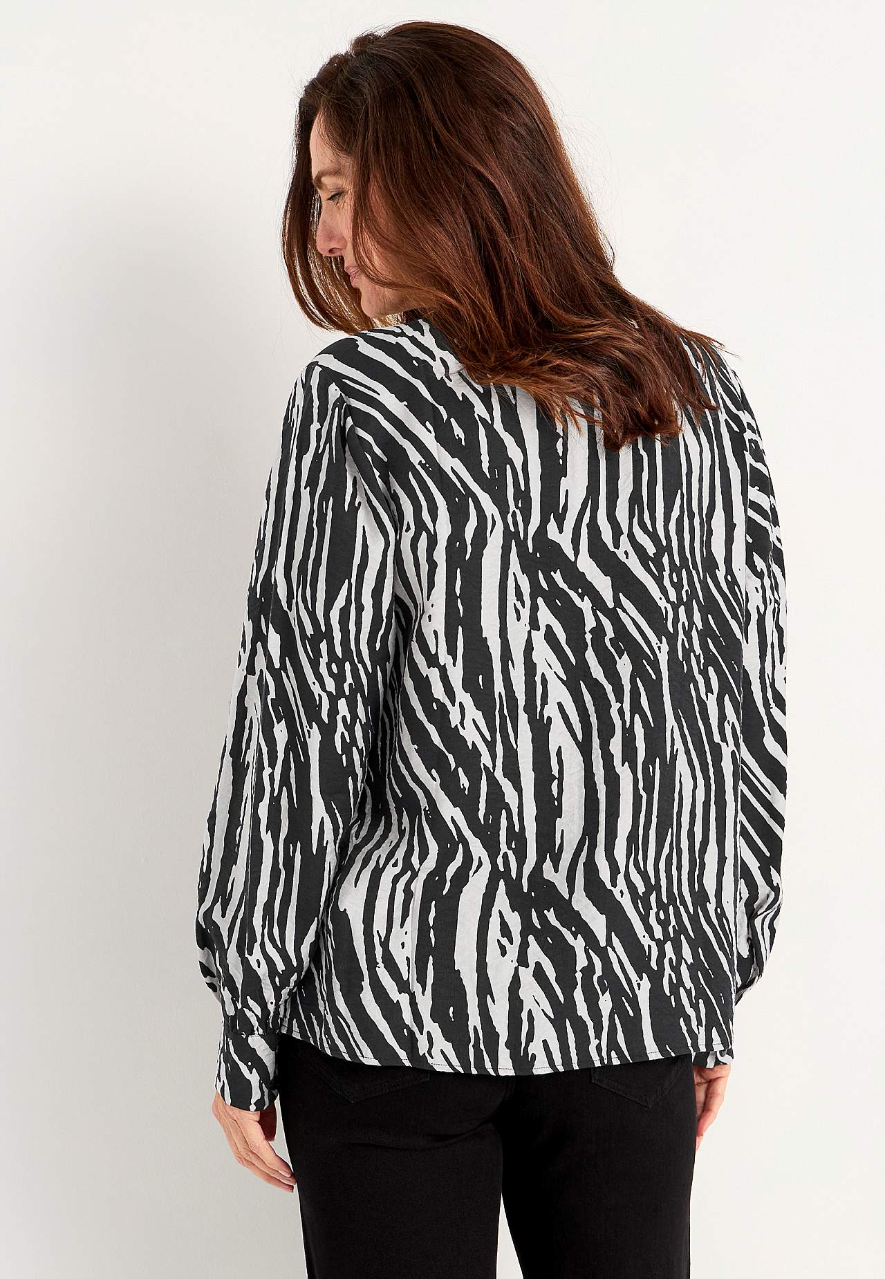 Vævet bluse med knapper