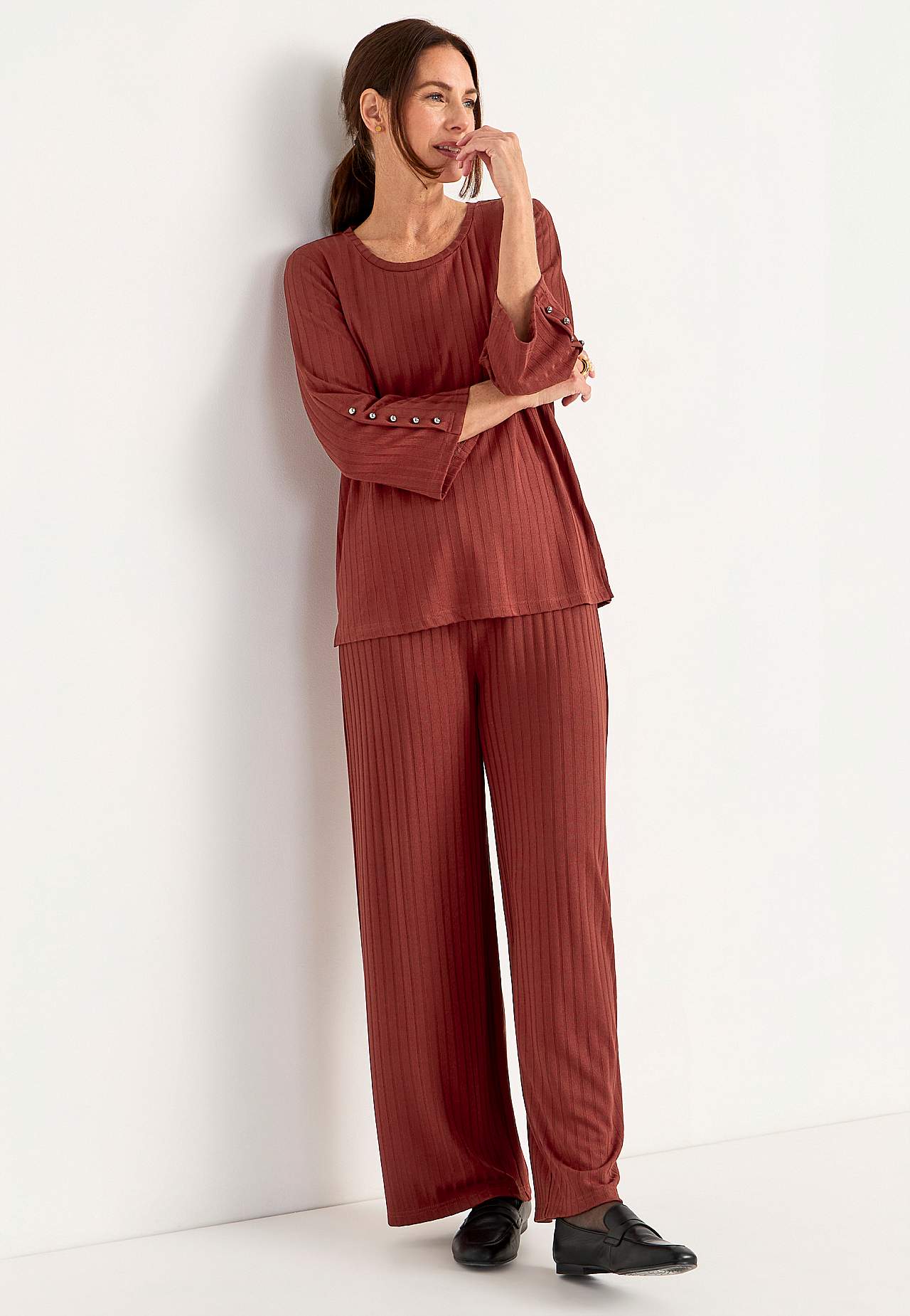 Jerseytop med knapper