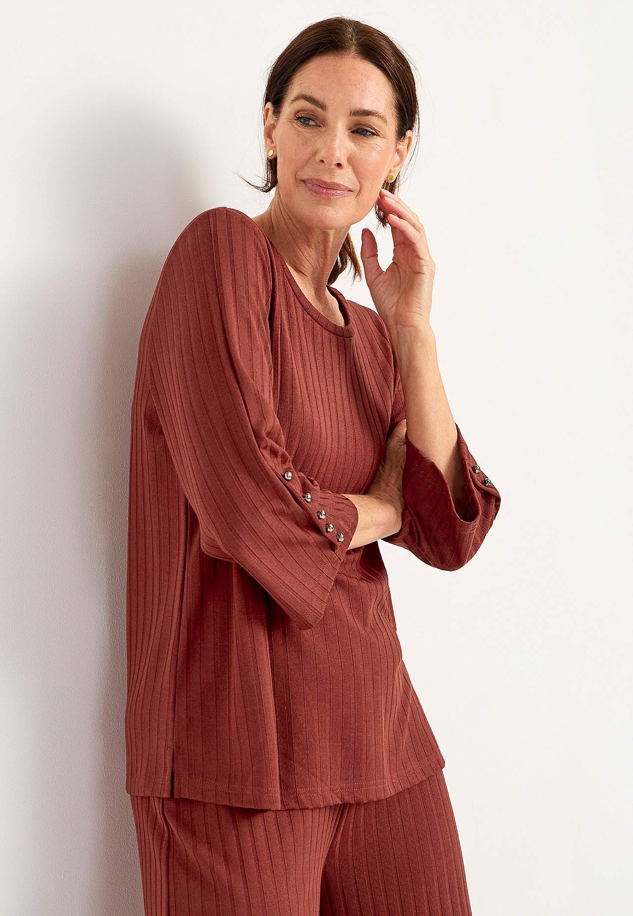 Jerseytop med knapper