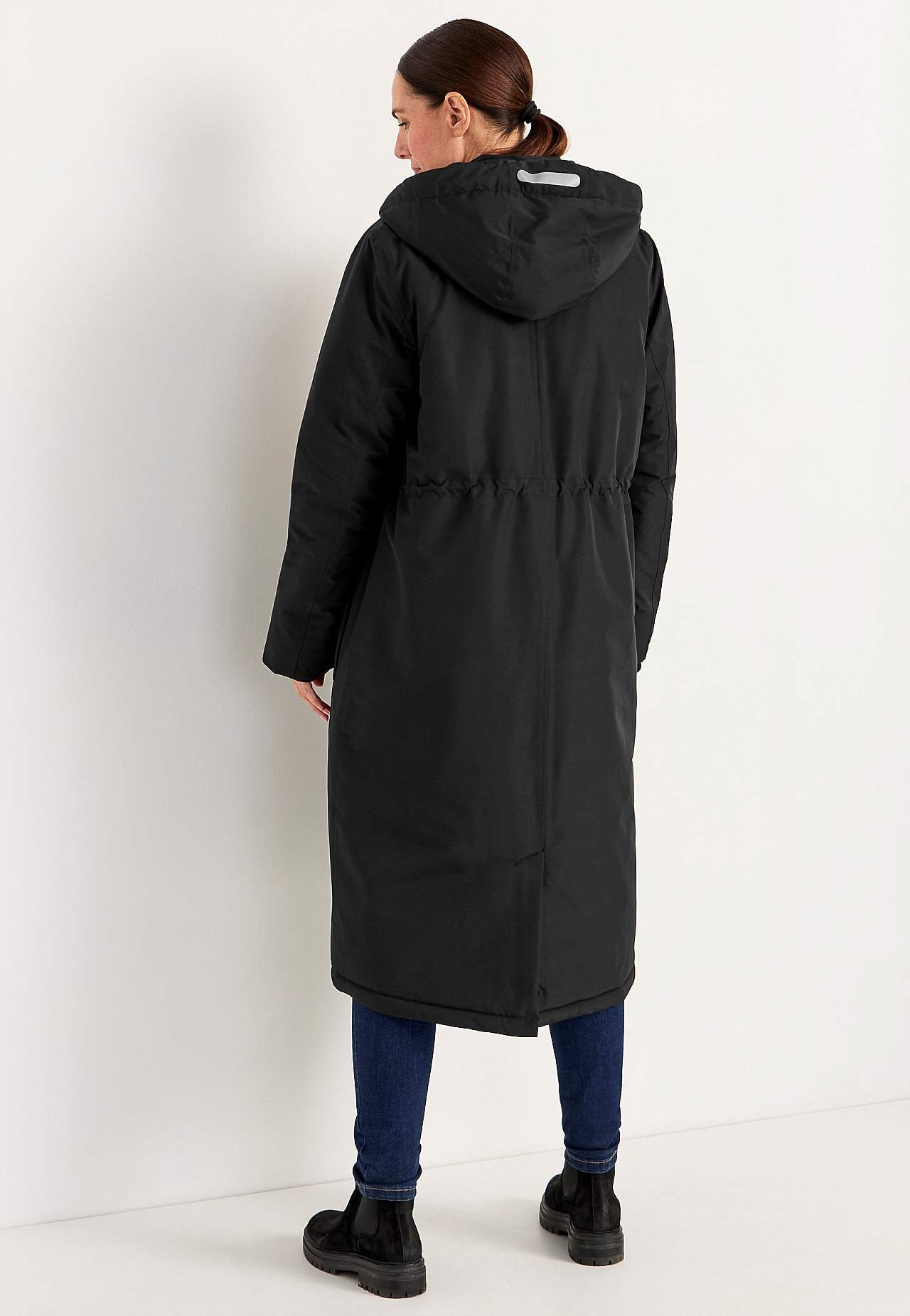 Funktionel, varmt foret, lang parka