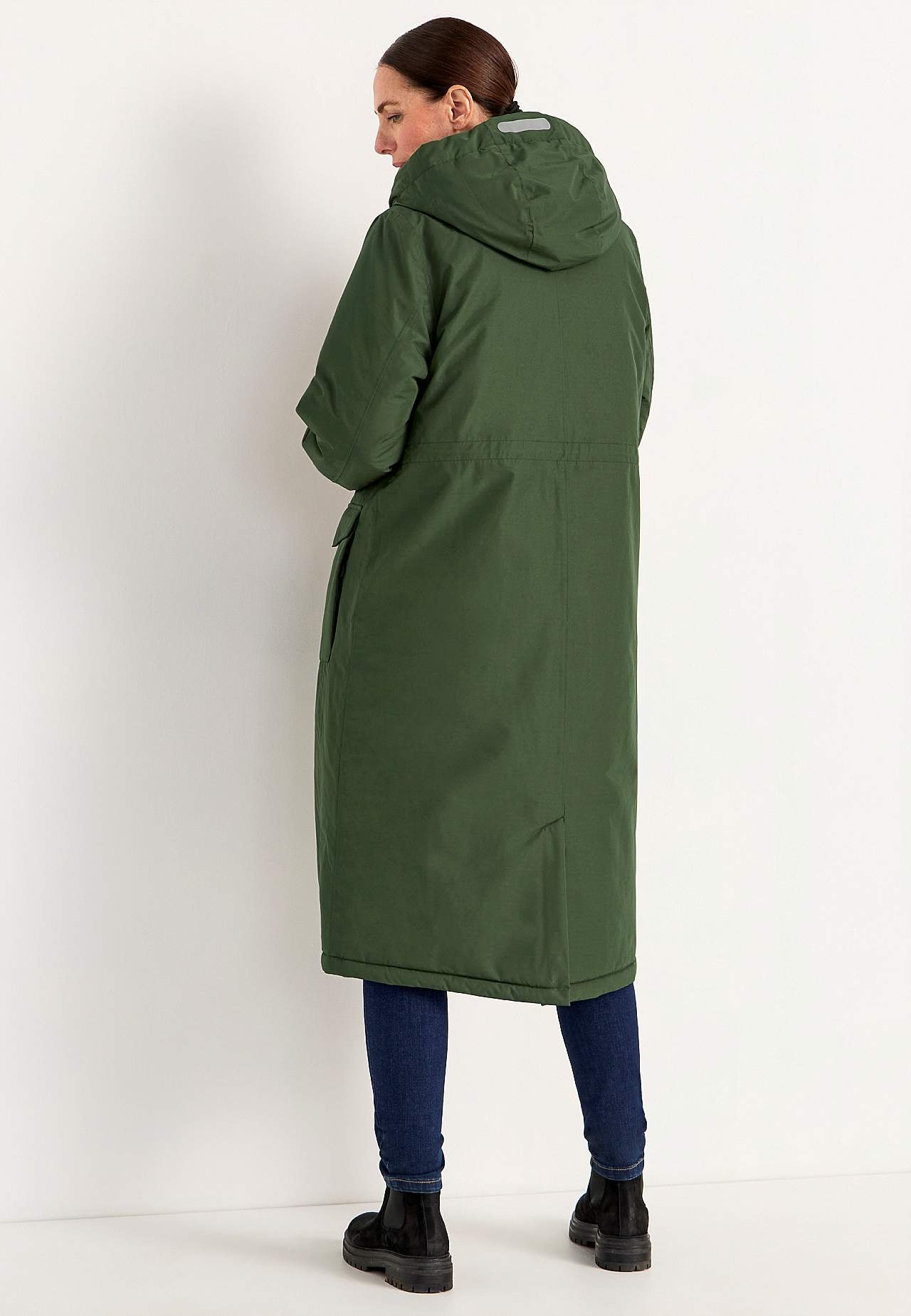 Funktionel, varmt foret, lang parka