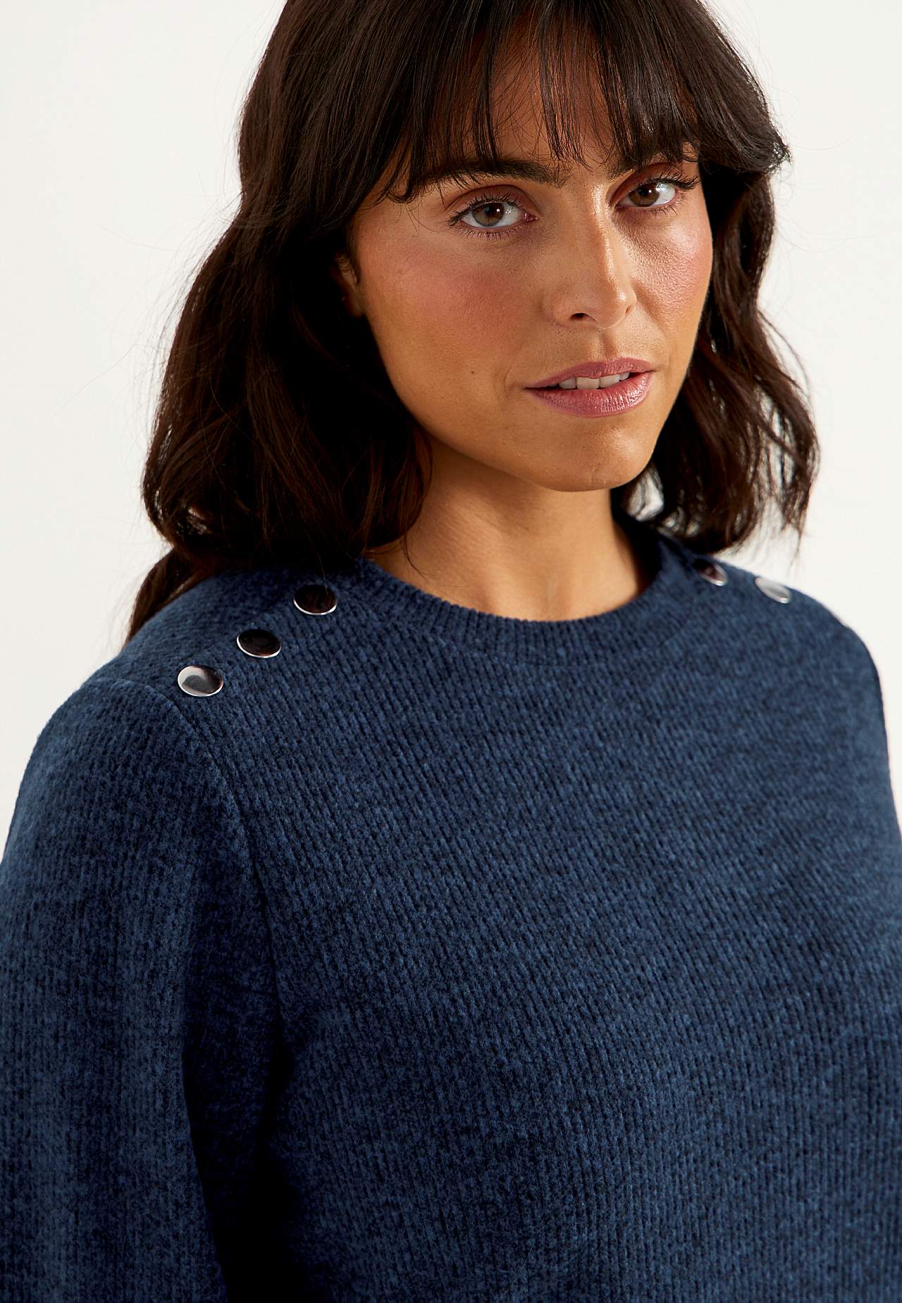 Blød jerseytrøje med knapper Beata