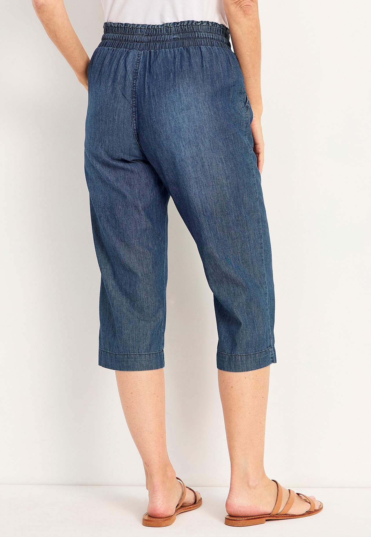 Uformelle capribukser i denim Jade