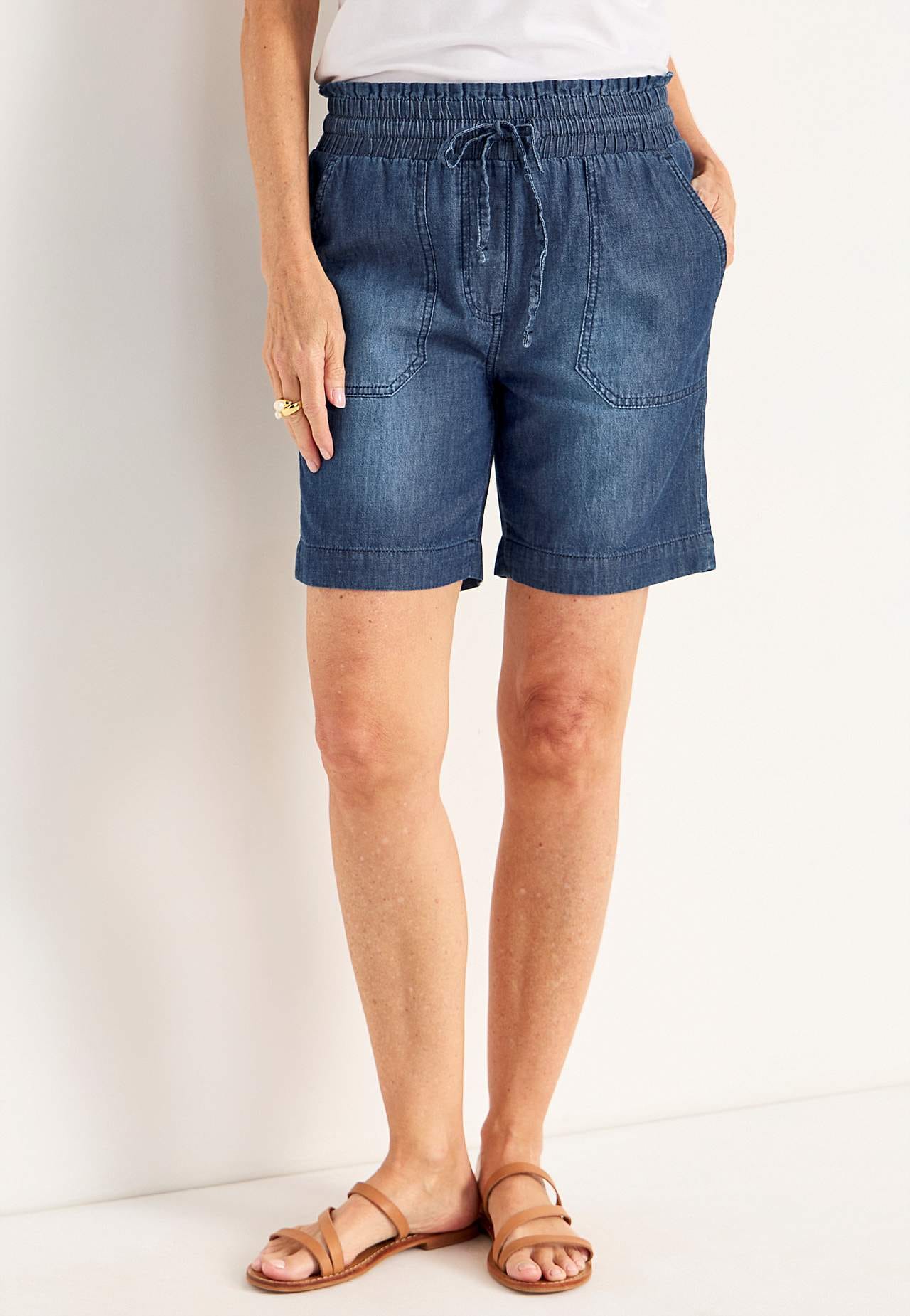 Shorts i vasket denim Jade