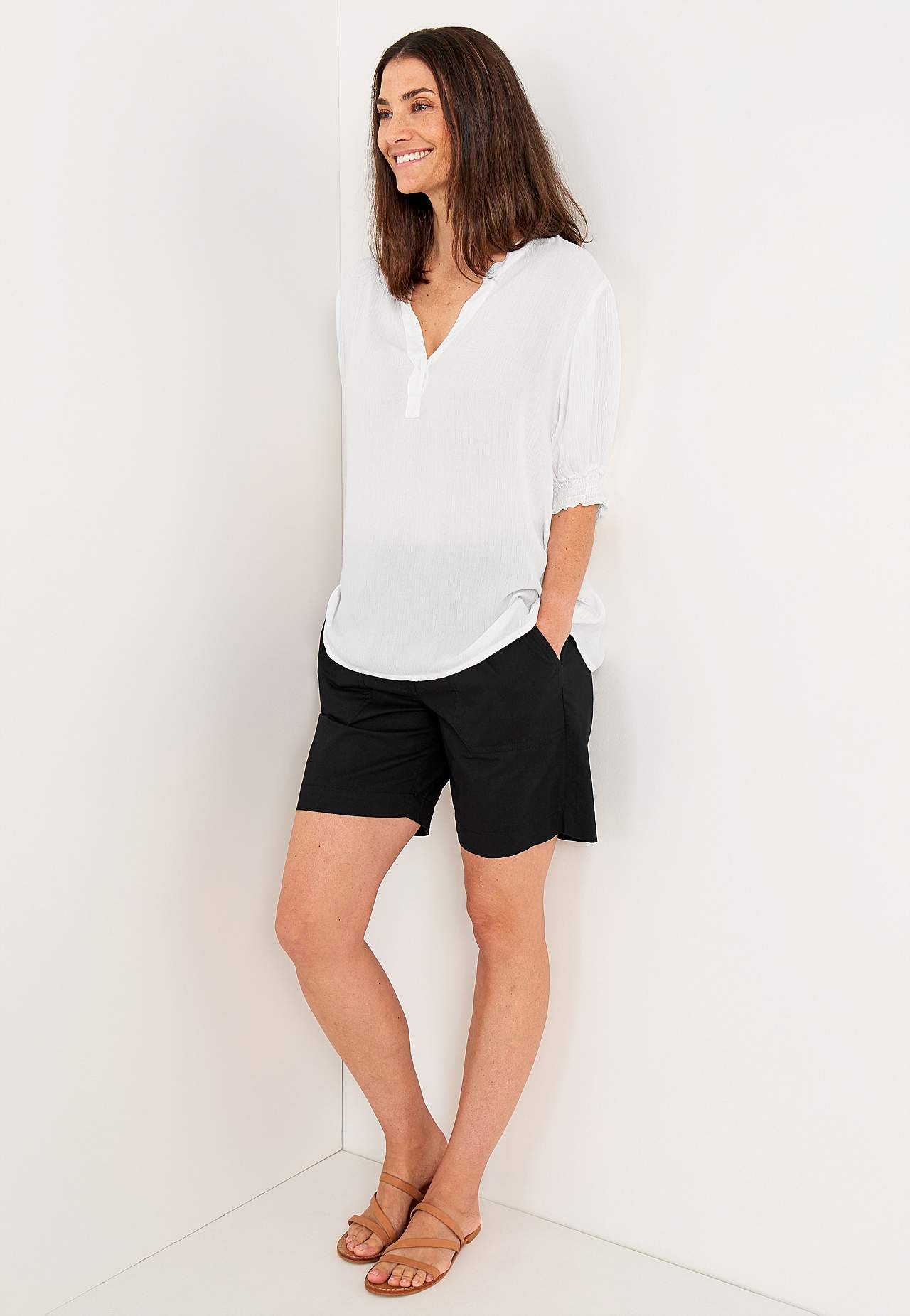 Shorts i vasket bomuld Jade