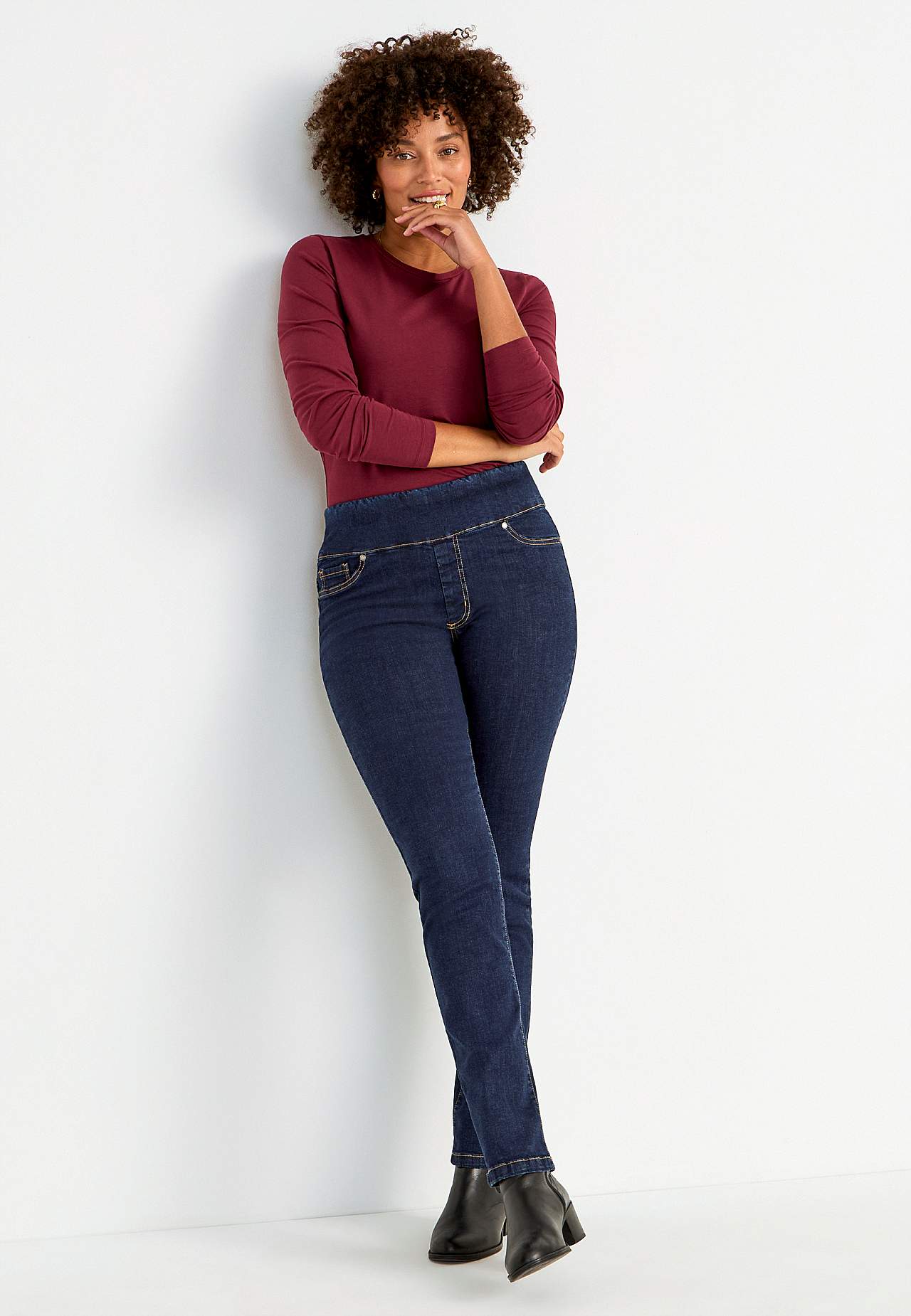Elastisk jegging med høj elastisk talje
