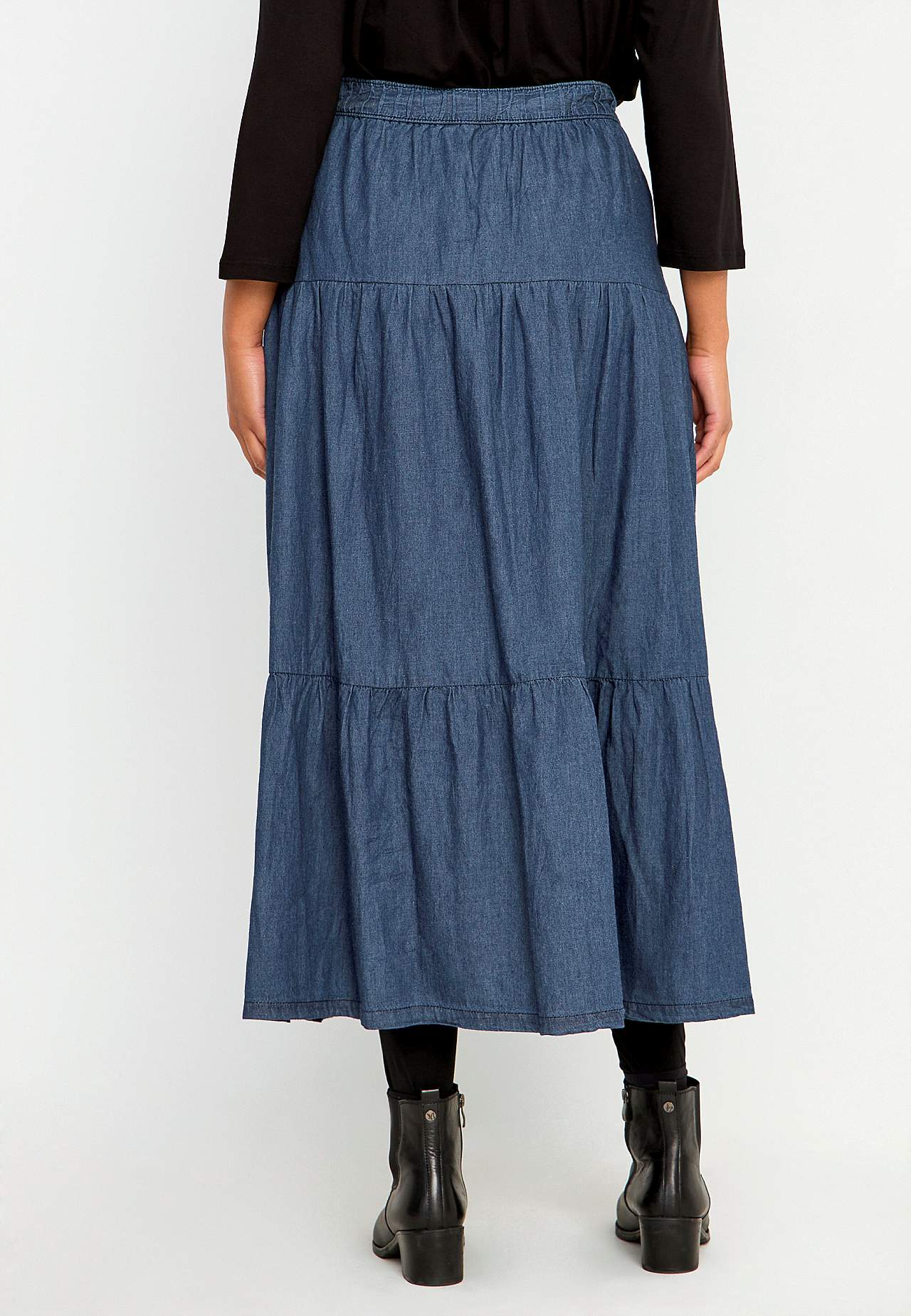 Volantnederdel i denim