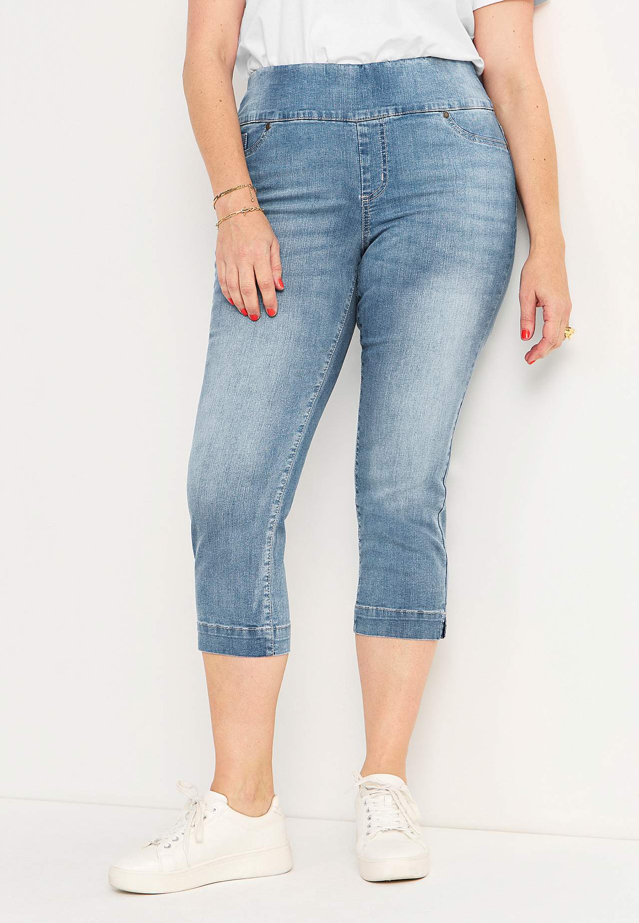 Superkomfortable caprijeggings i denim Elin