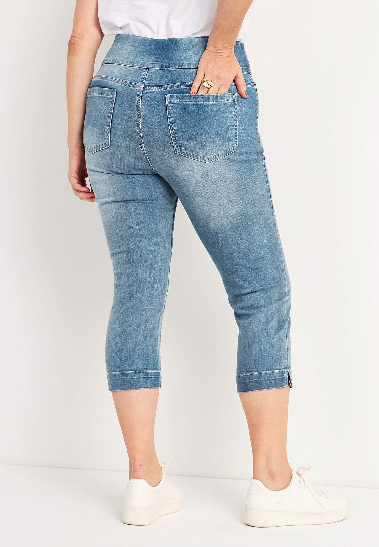 Superkomfortable caprijeggings i denim Elin