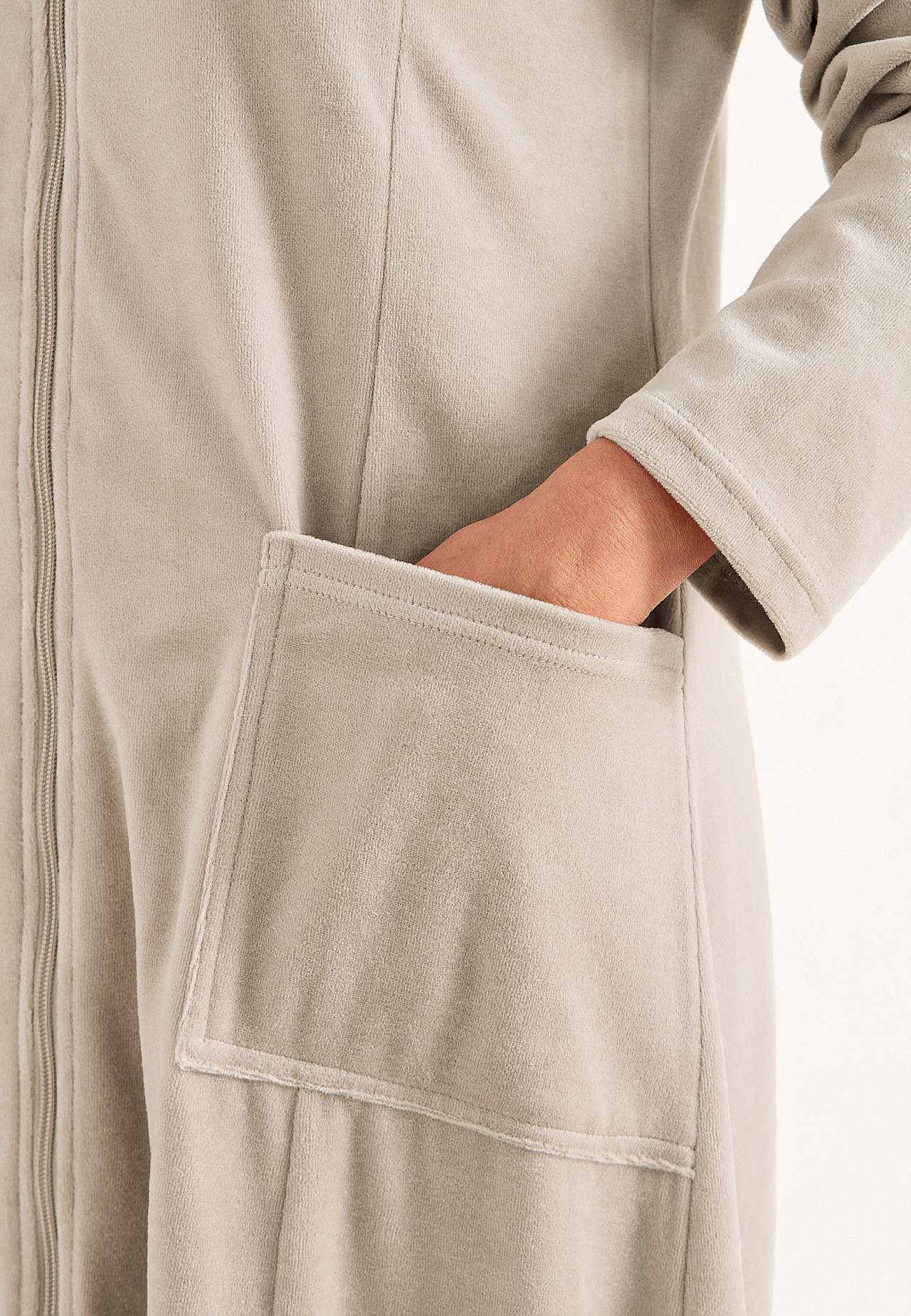 Velour, lang morgenkåbe