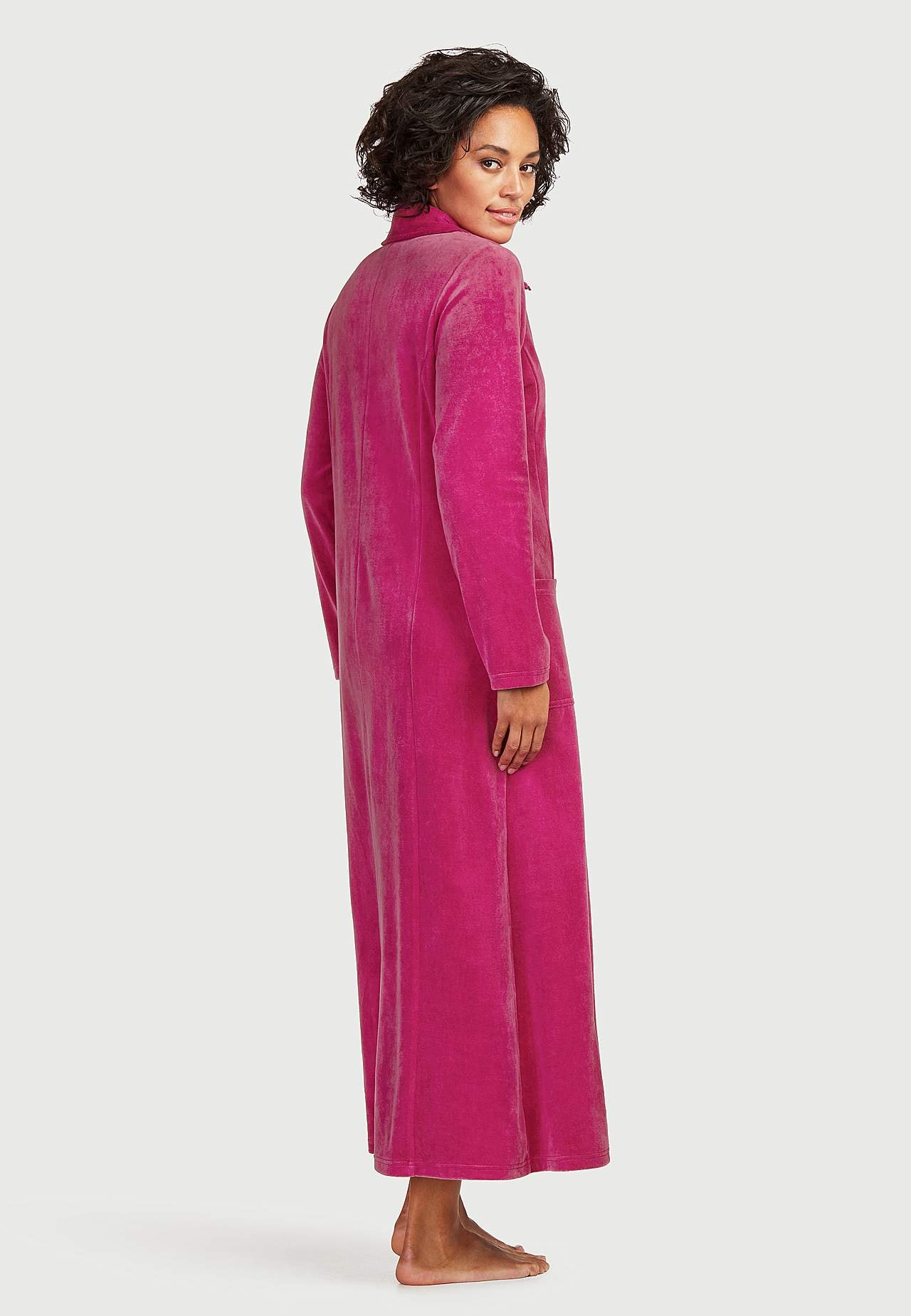 Velour, lang morgenkåbe Wilma