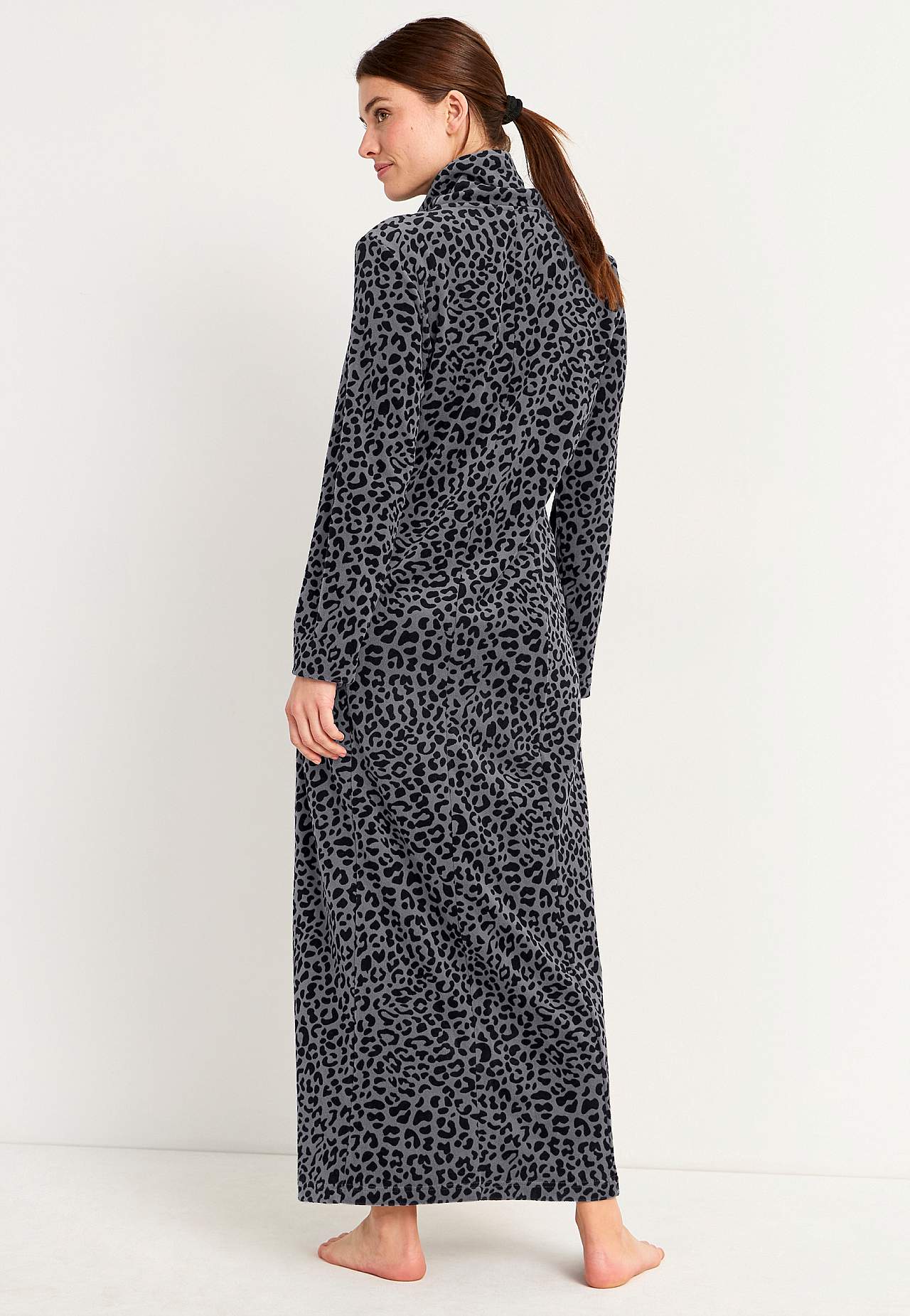 Velour, lang morgenkåbe