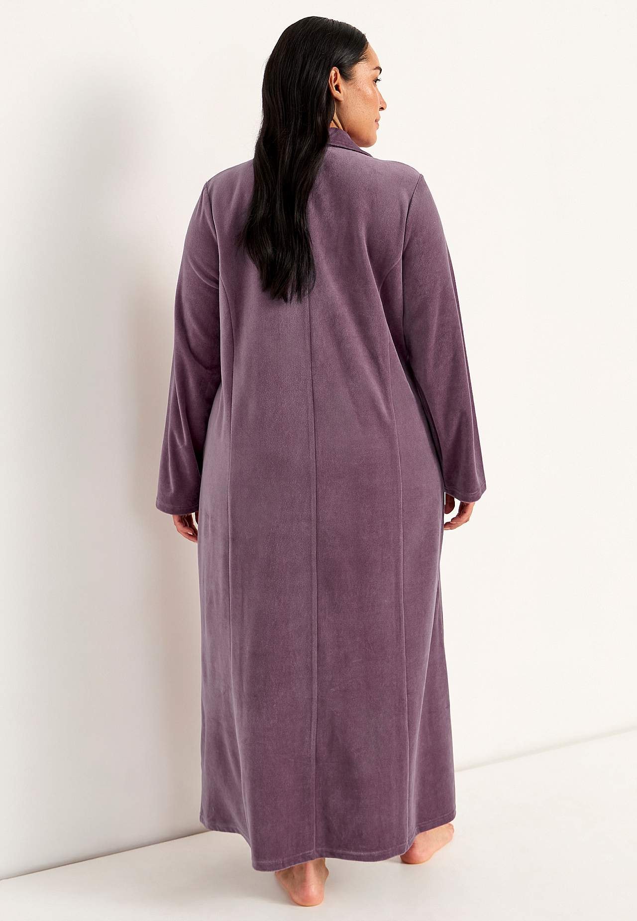 Velour, lang morgenkåbe Wilma