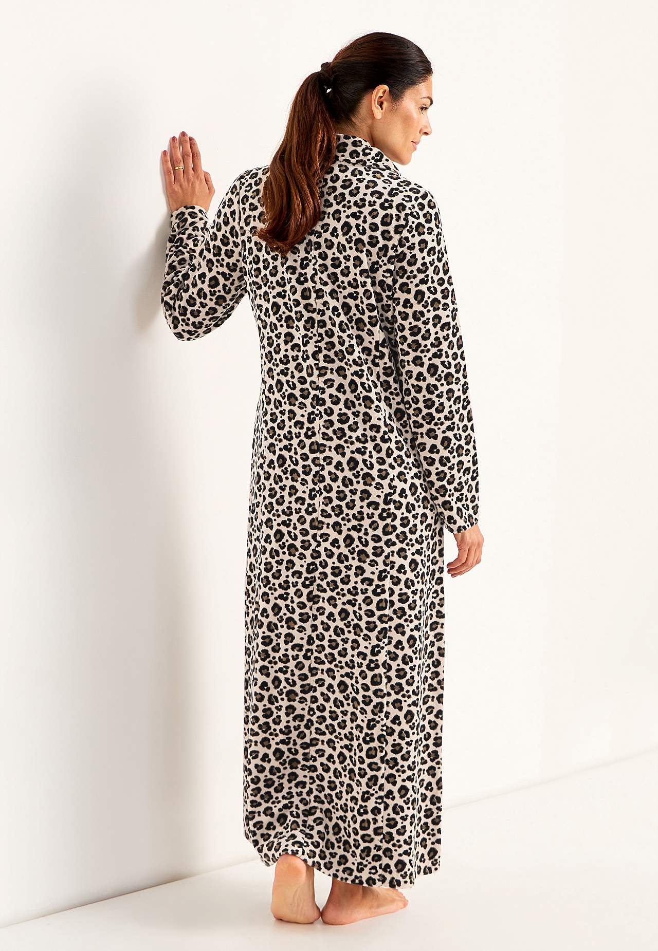 Velour, lang morgenkåbe Wilma