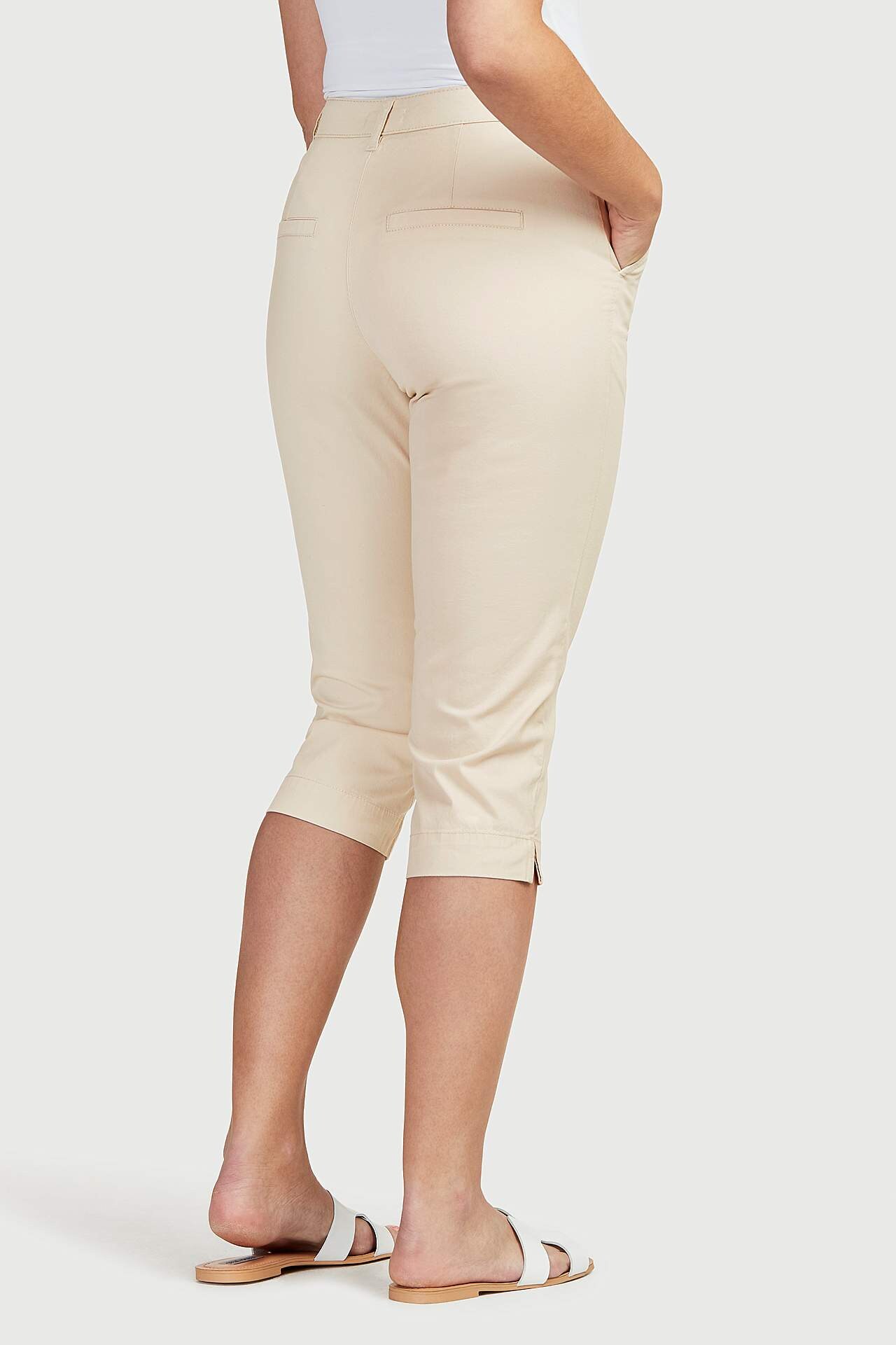 Capribukser i bomuldstwill med stræk