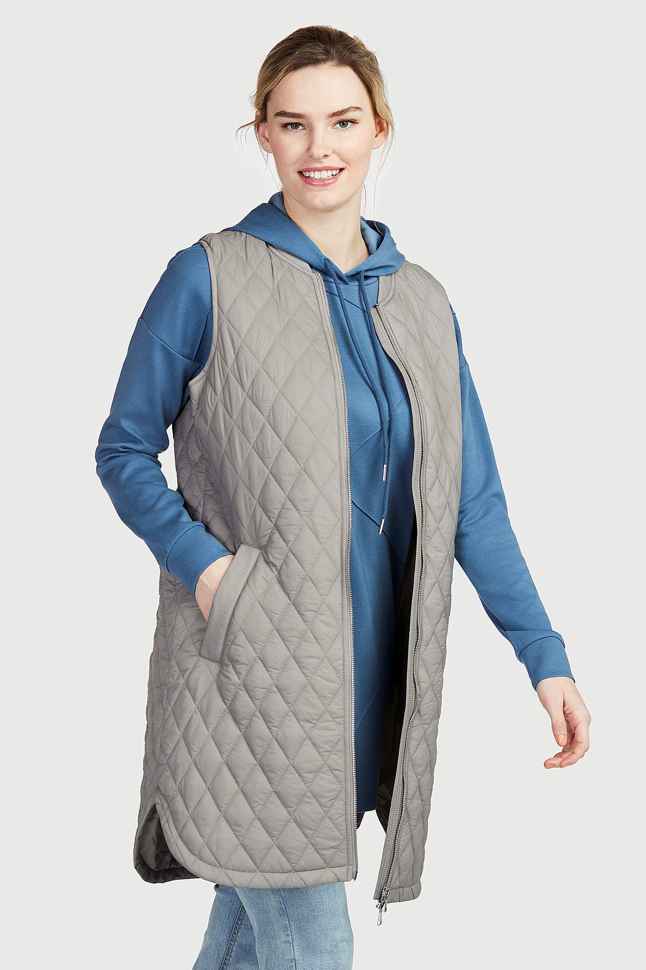 Quiltet, lang vest Lena