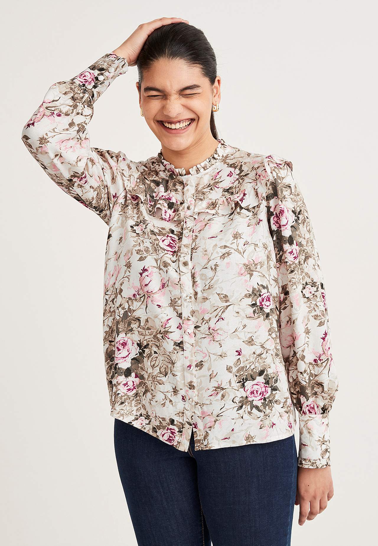 Mønstret bluse