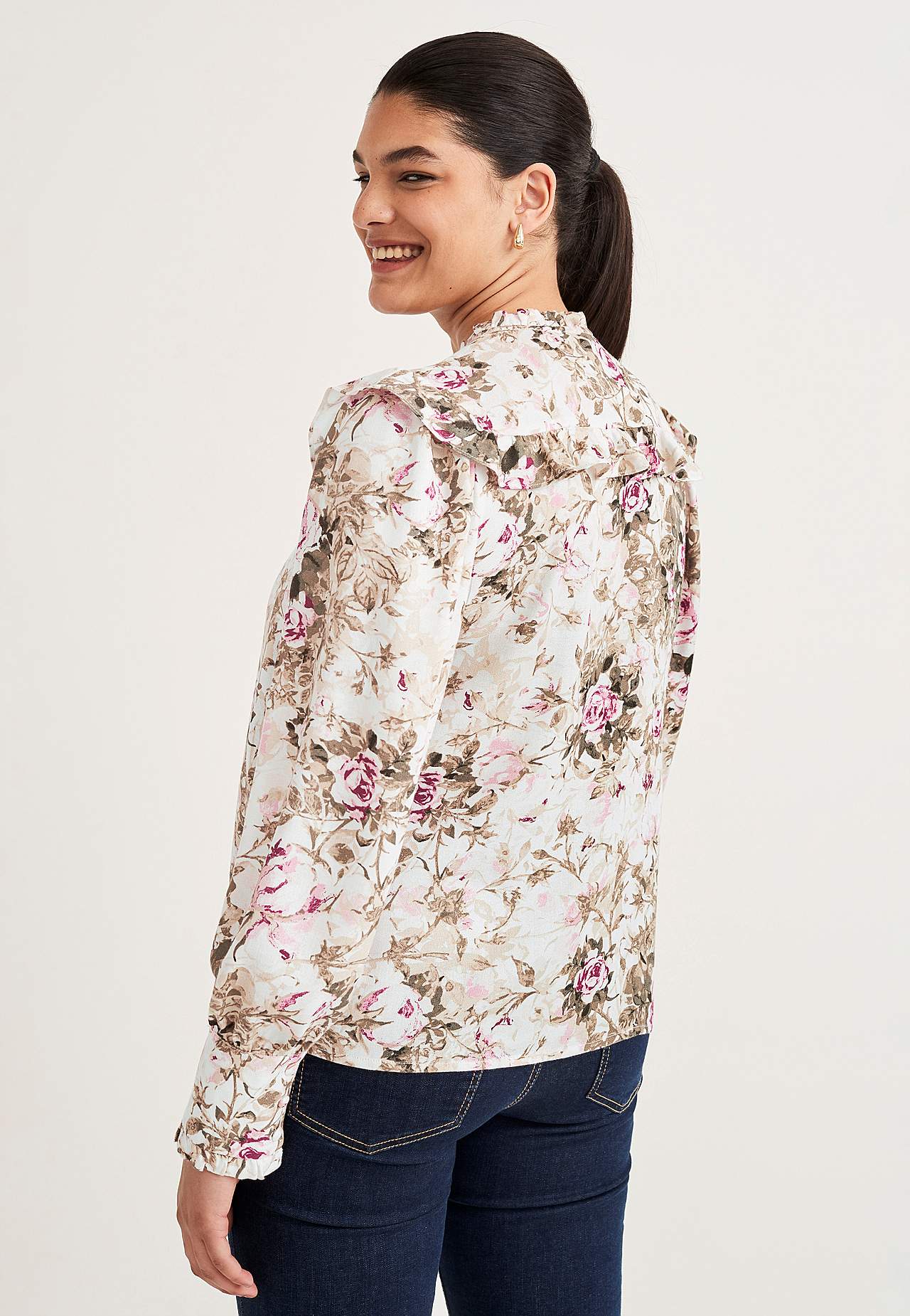 Mønstret bluse