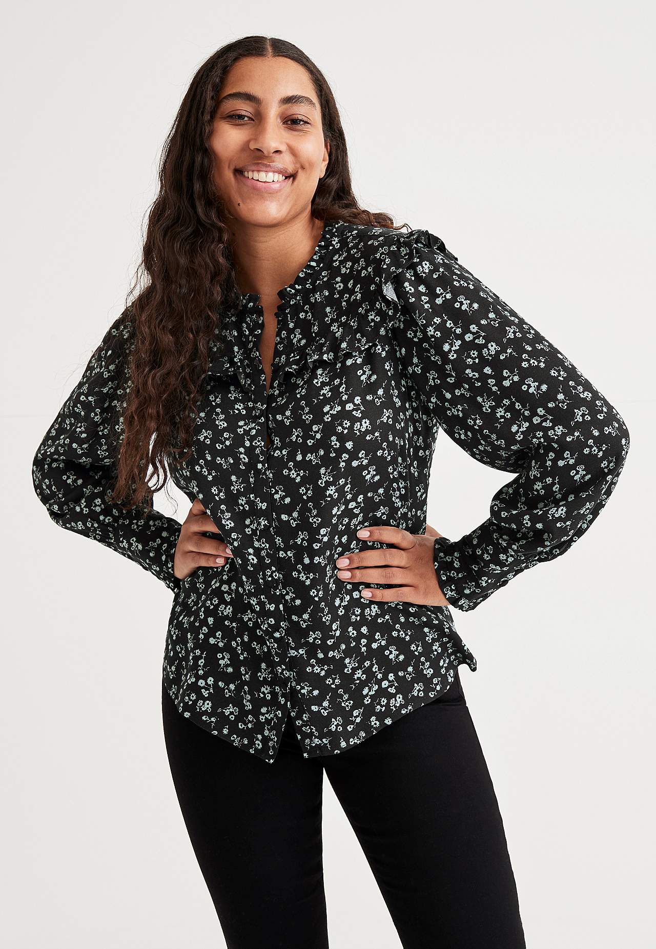 Mønstret bluse Laura
