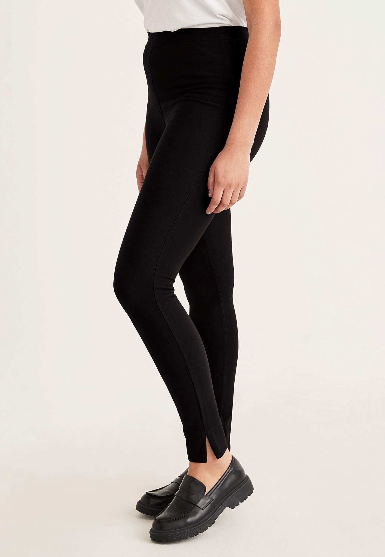 Leggings i jersey med stræktwill