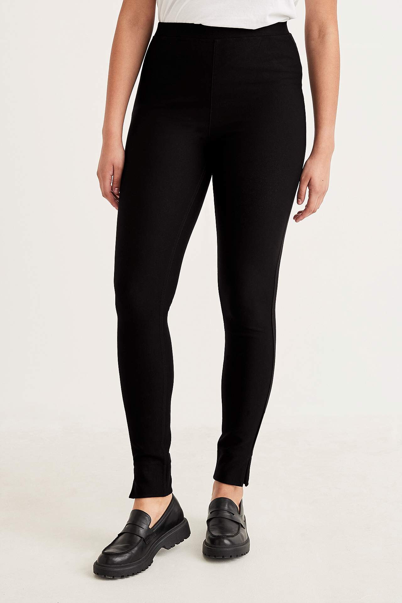 Leggings i jersey med stræktwill