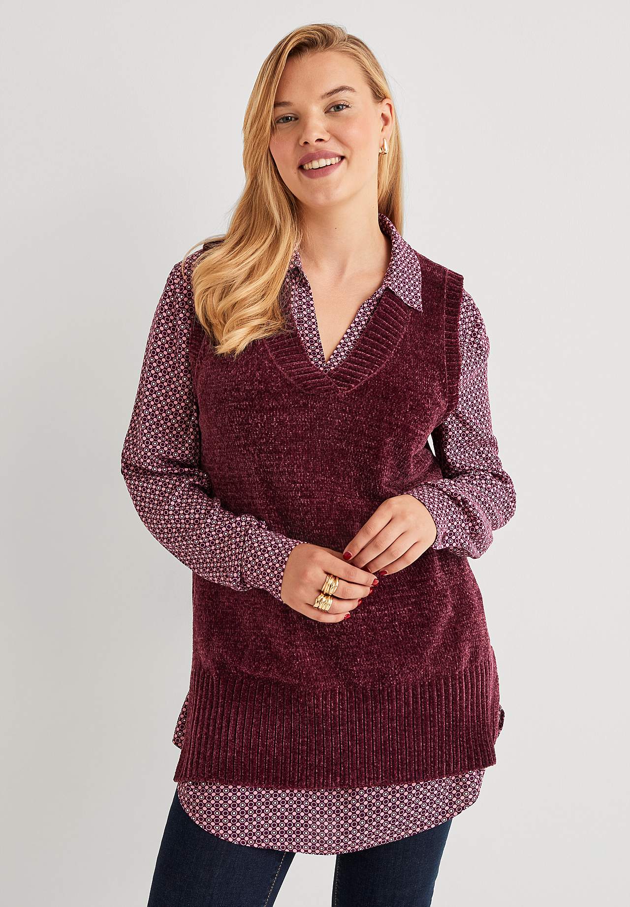 Blød vest i chenille