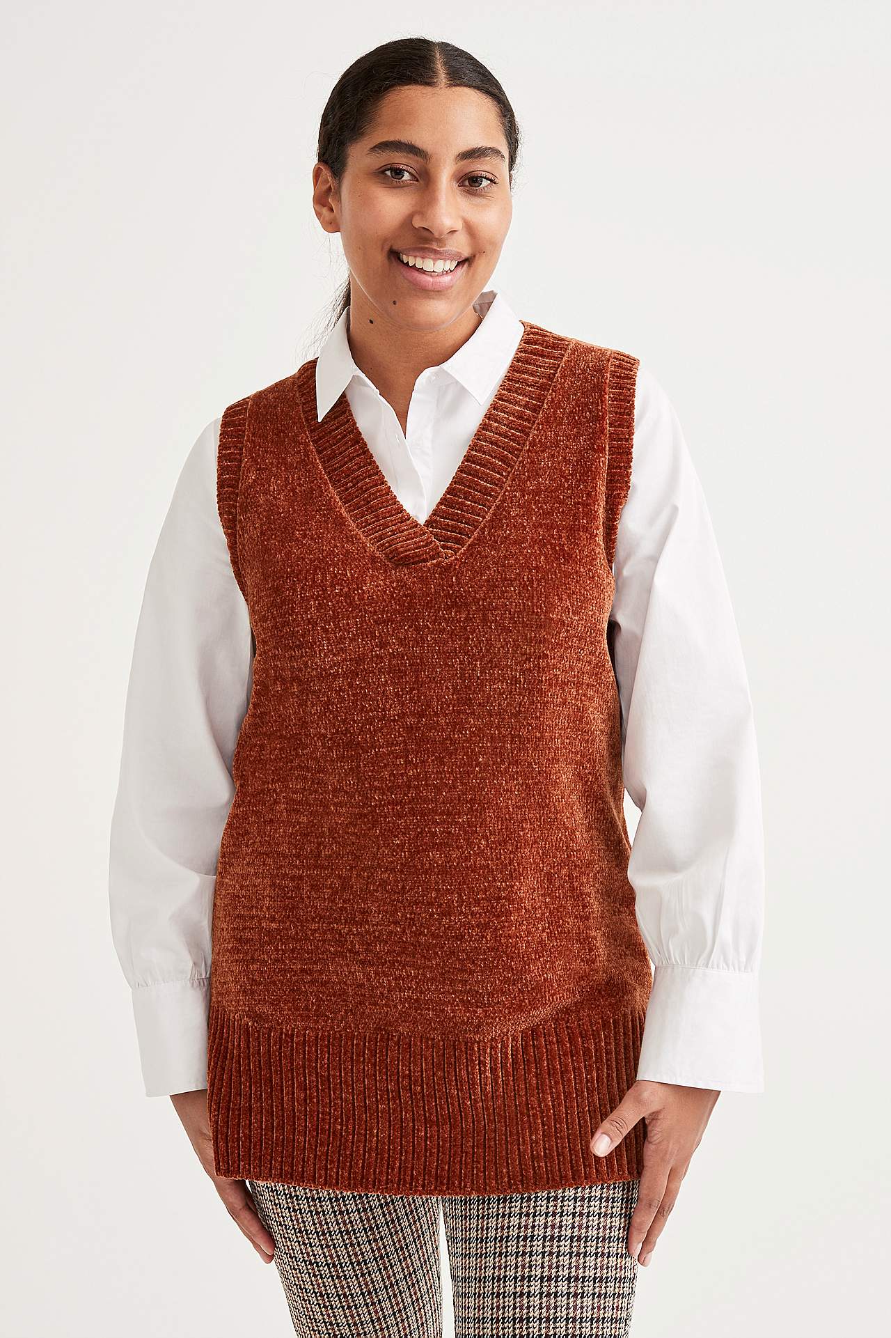 Blød vest i chenille