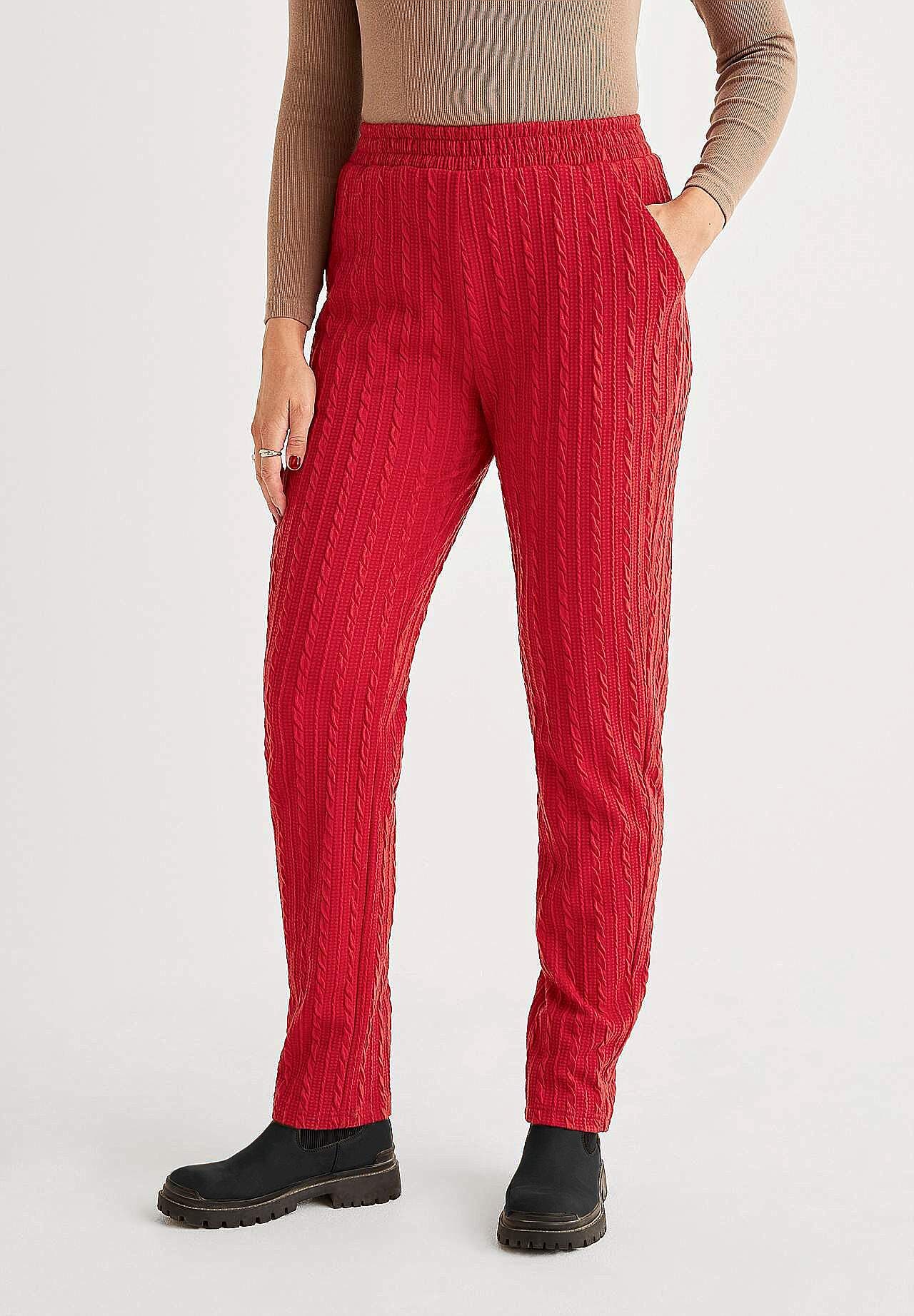 Strukturstrikkede jerseybukser