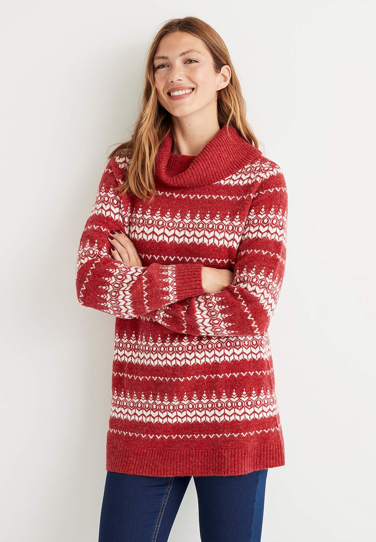 Jacquard-strikket tunika