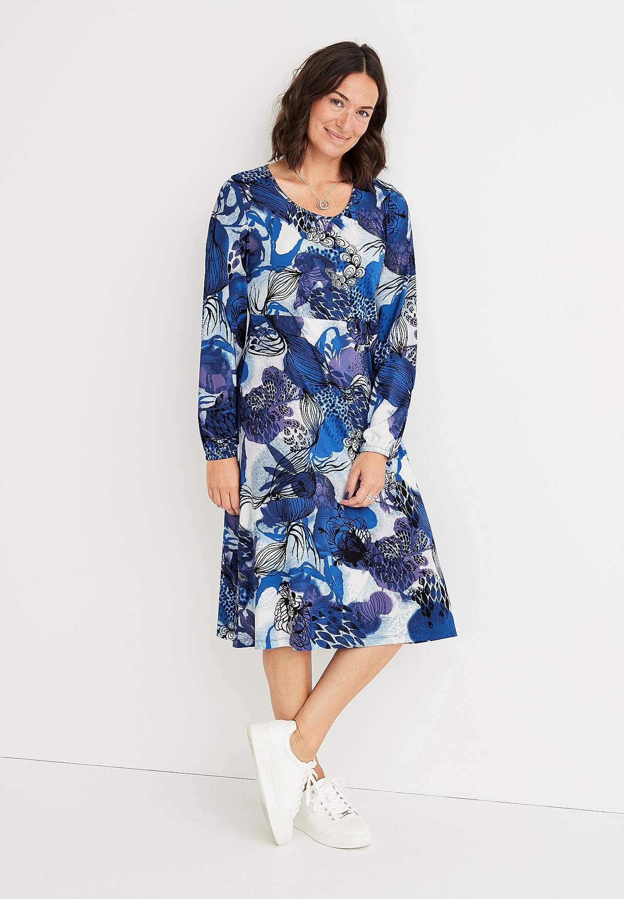 Mønstret jerseykjole