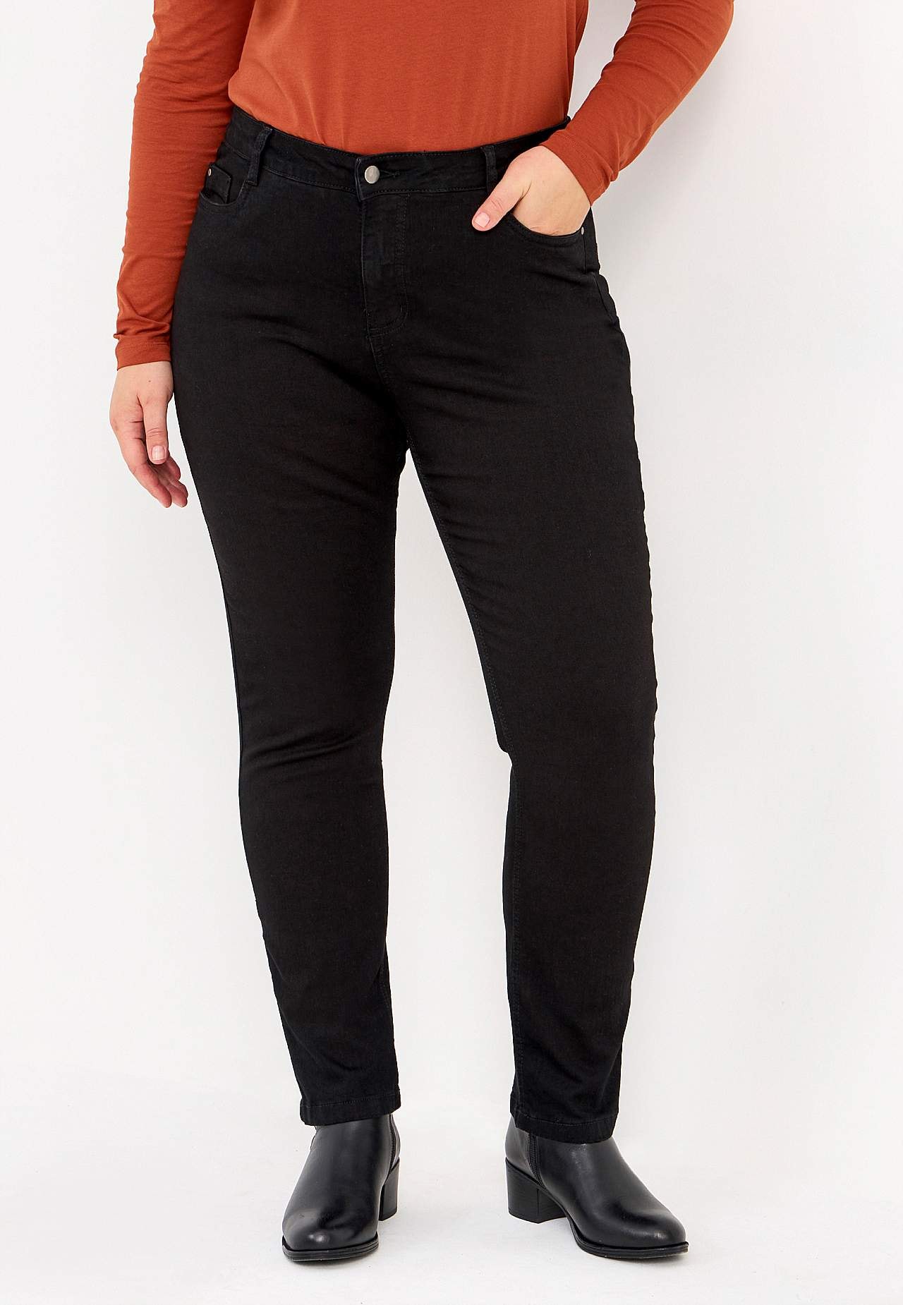Stretchjeans med lige ben - tre længder