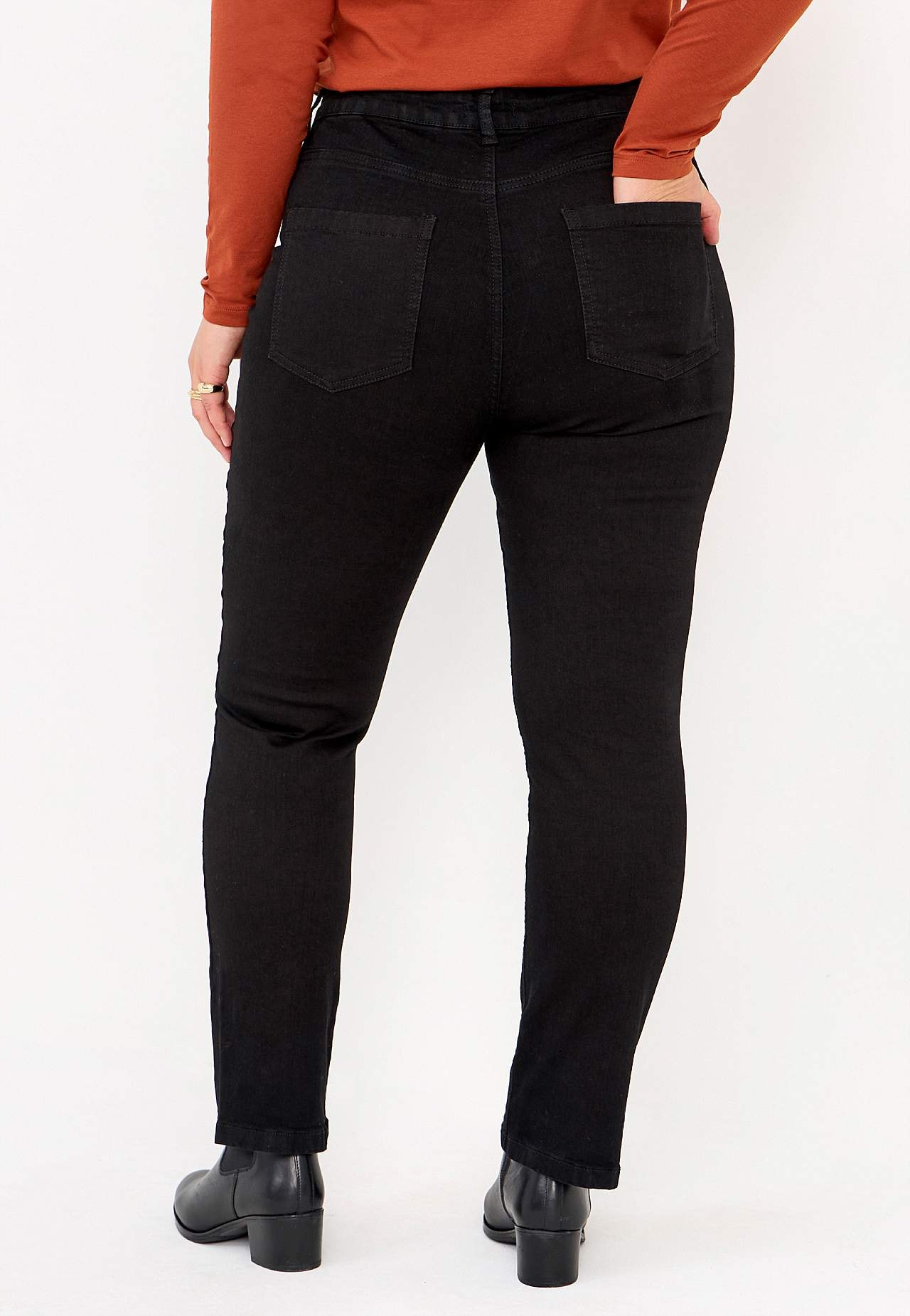 Stretchjeans med lige ben - tre længder