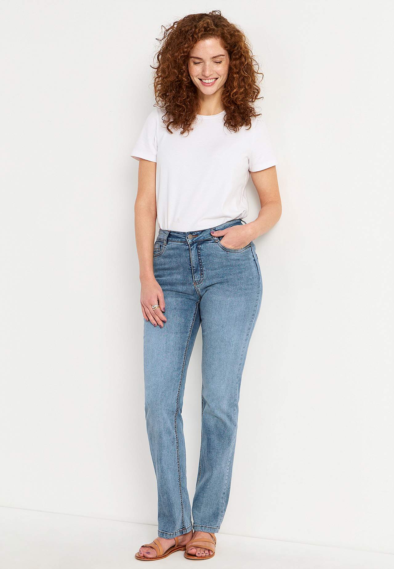 Stretchjeans med lige ben - tre længder