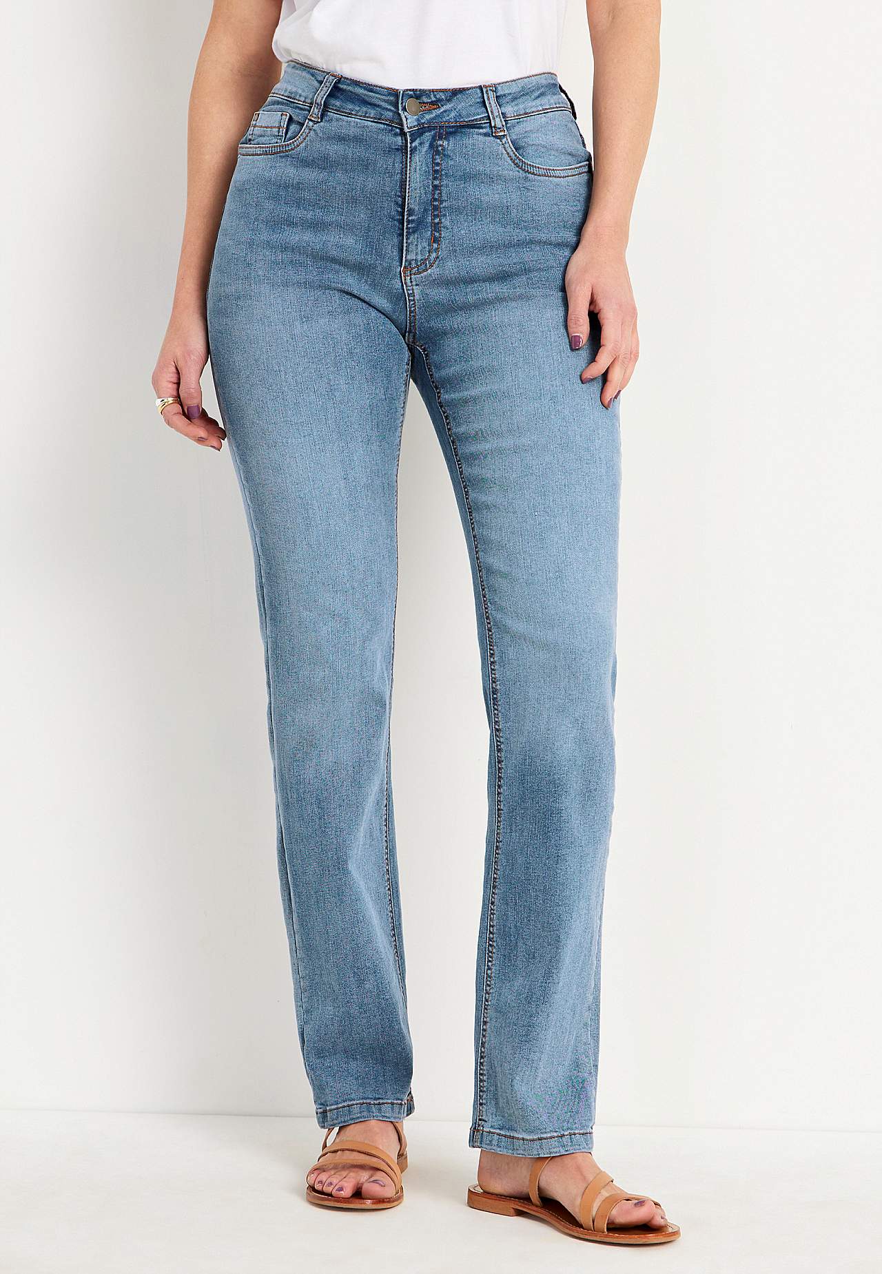 Stretchjeans med lige ben - tre længder