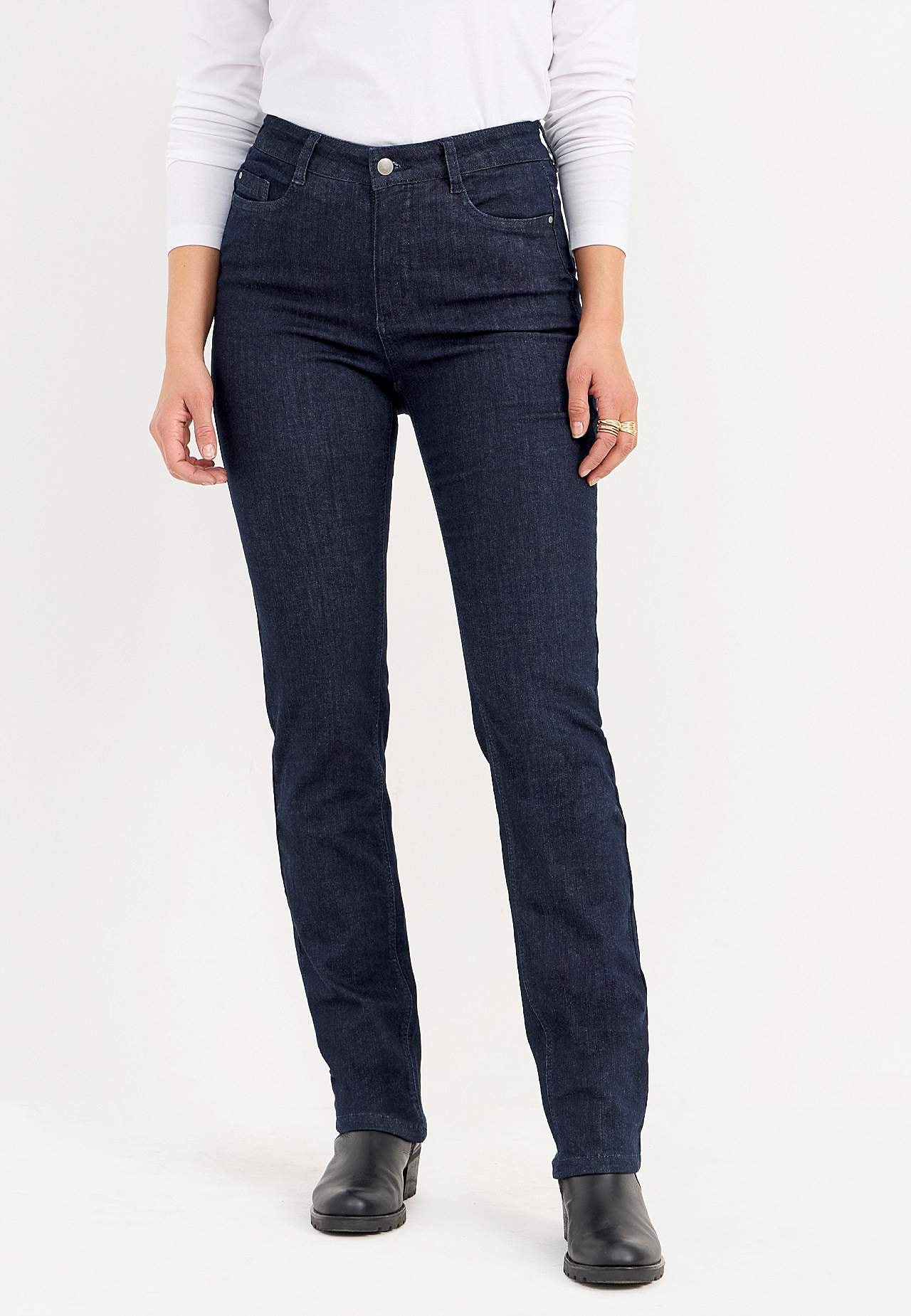 Stretchjeans med lige ben - tre længder