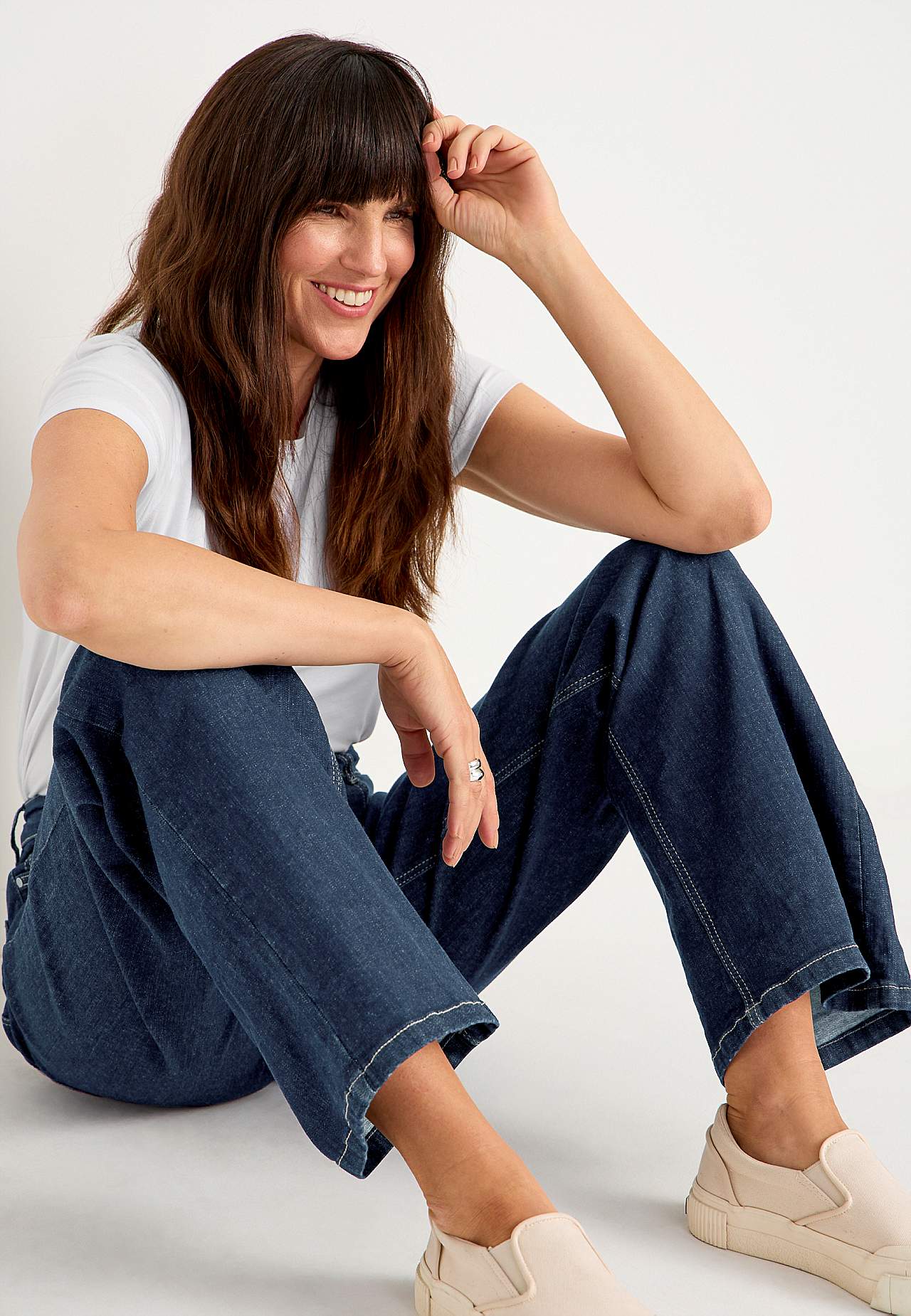 Brede jeans med høj talje