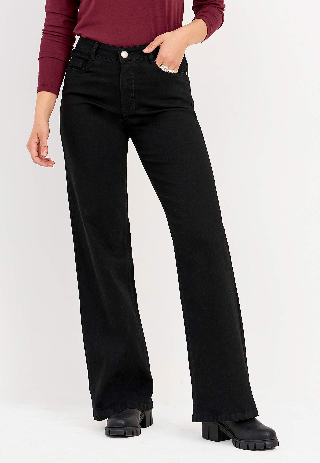 Brede jeans med høj talje