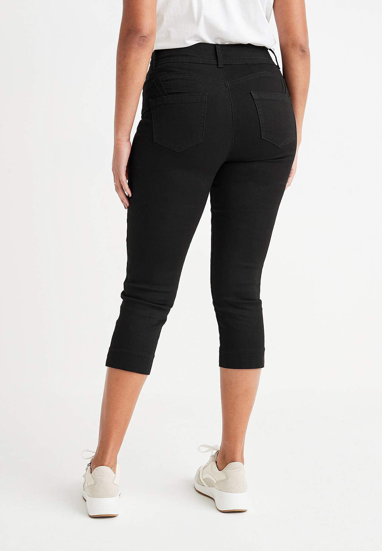 Elastiske crop jeans med shaping-effekt