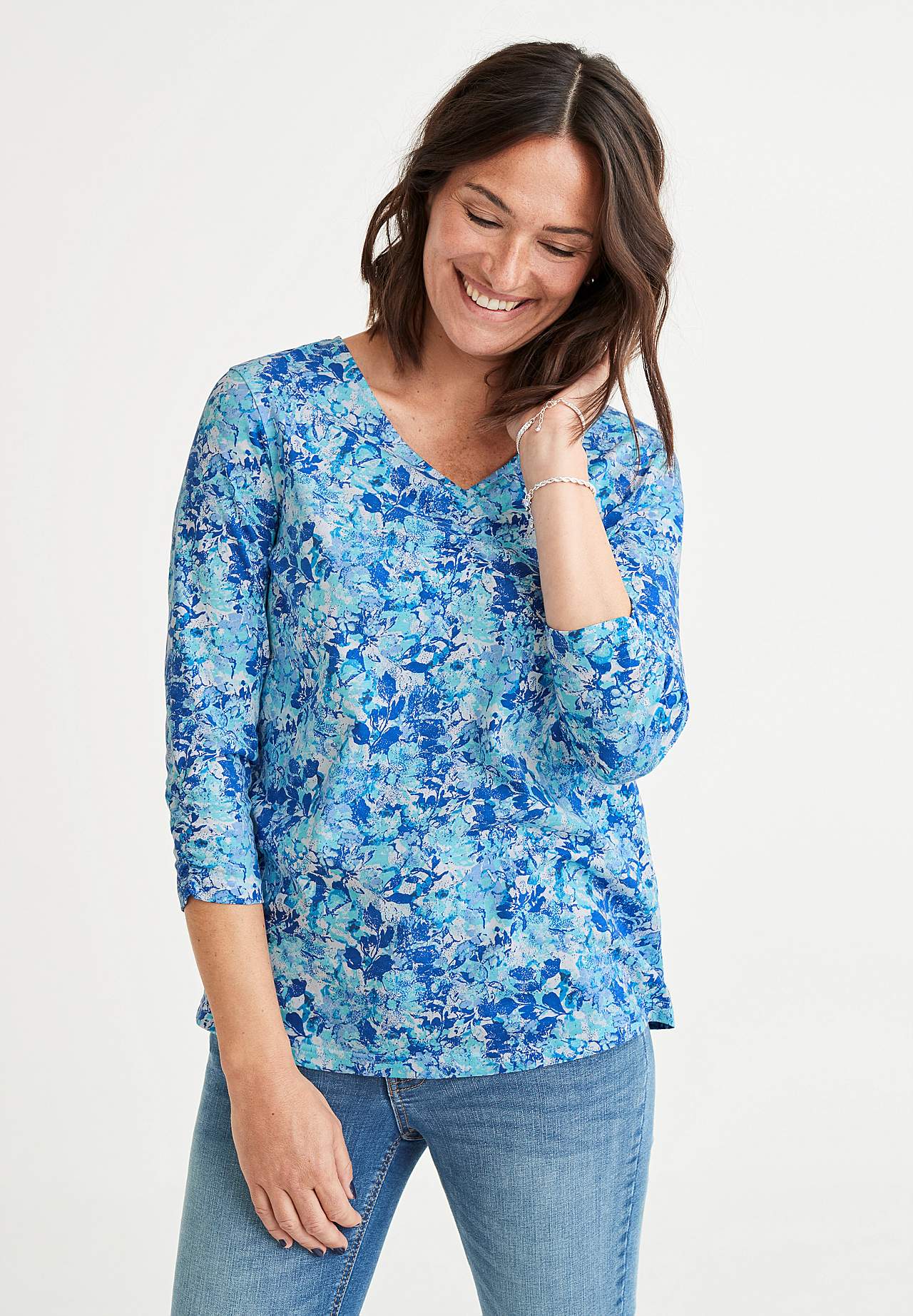 Blomstret jerseytop Agatha