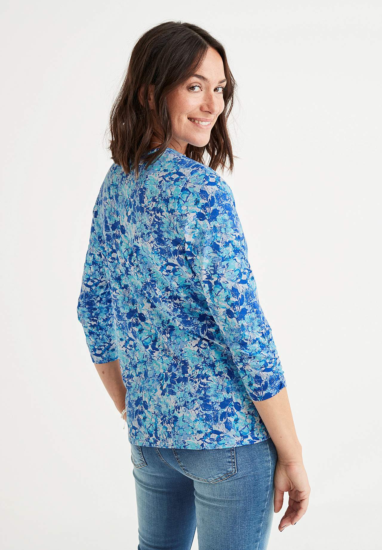 Blomstret jerseytop Agatha
