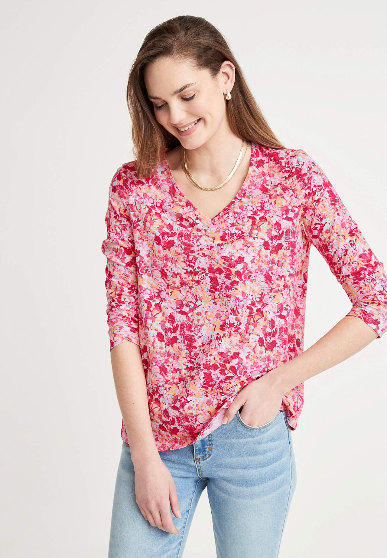 Blomstret jerseytop Agatha