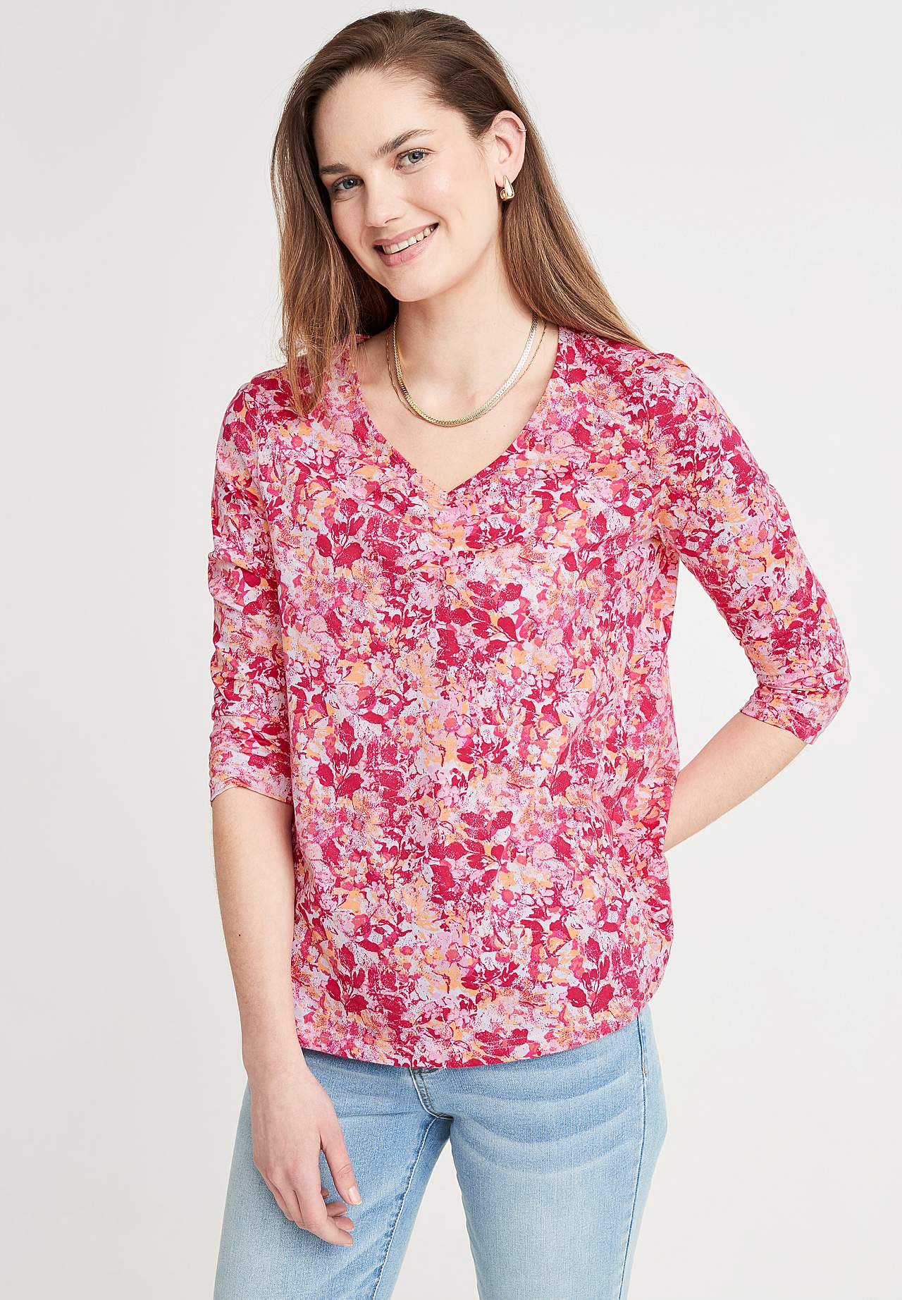 Blomstret jerseytop Agatha