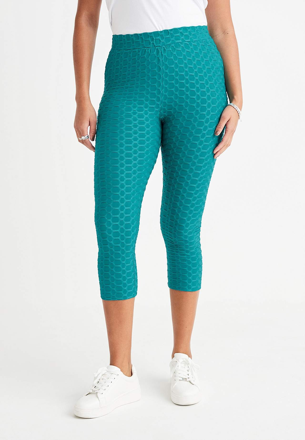 Capri leggings med strukturmønster