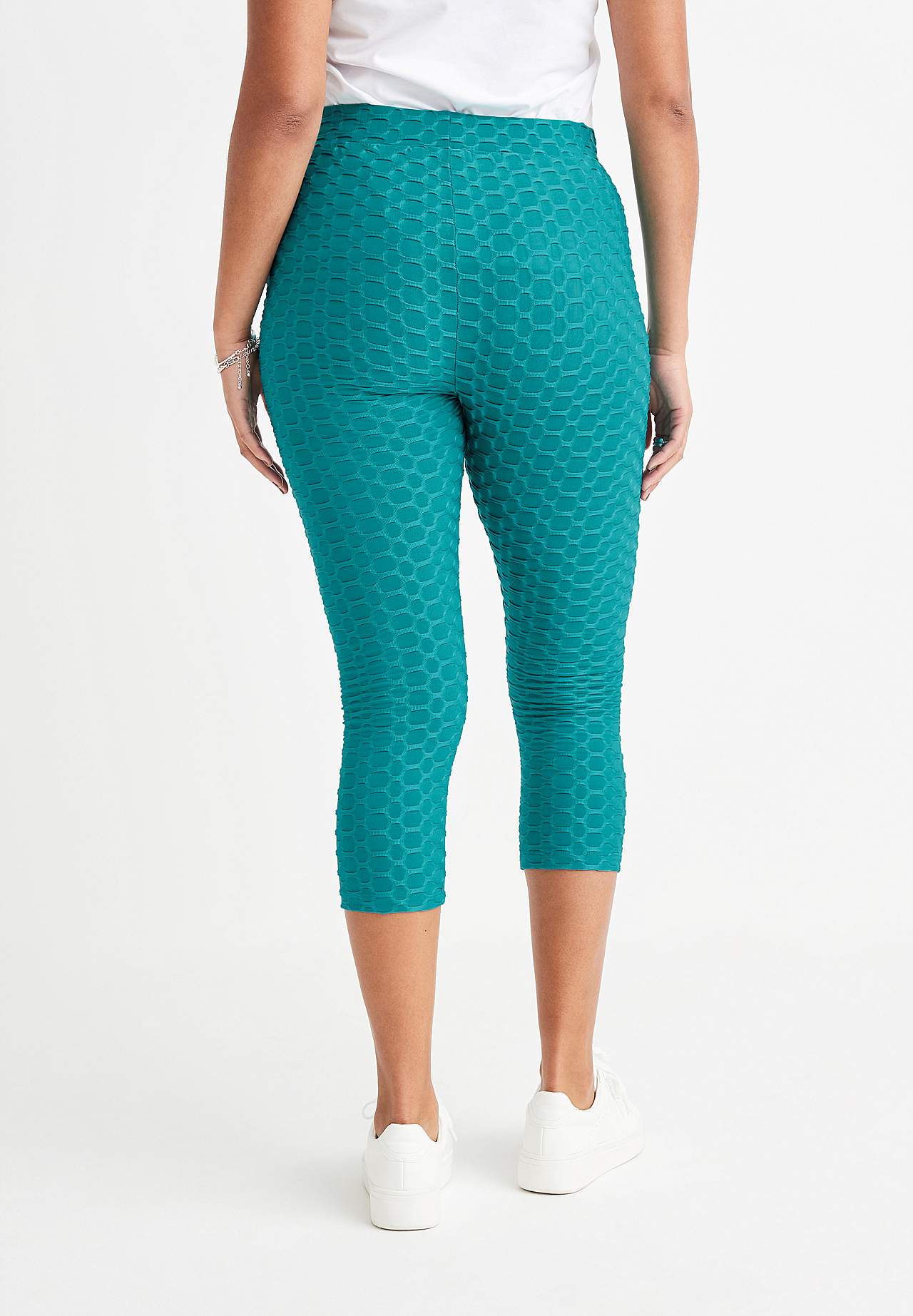 Capri leggings med strukturmønster