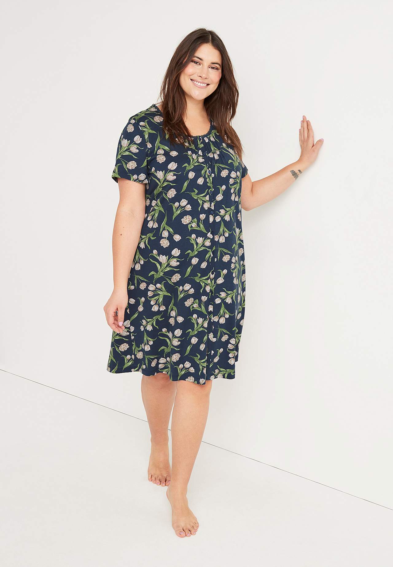 Blomstret natkjole
