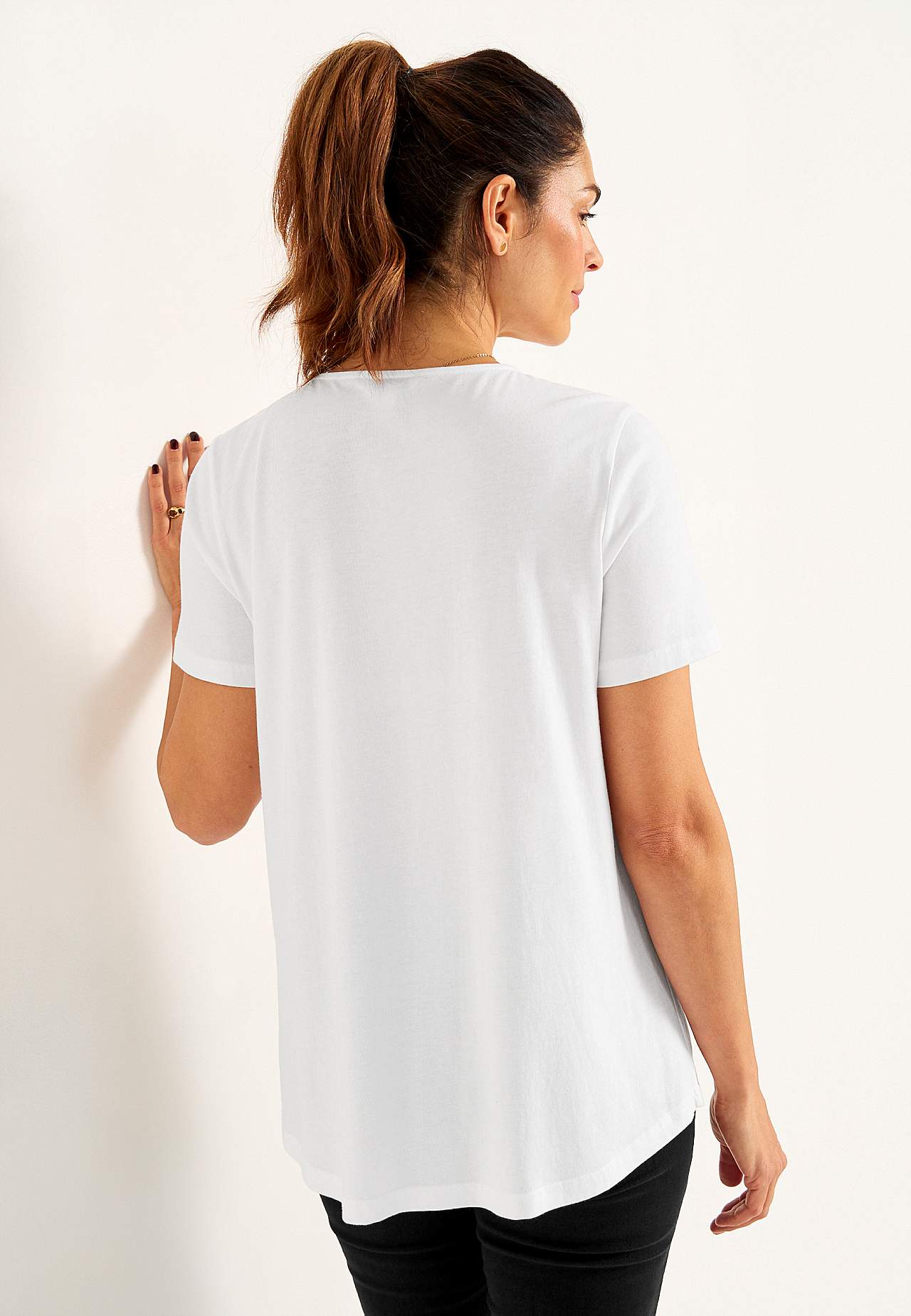 V-udskåret jerseytop