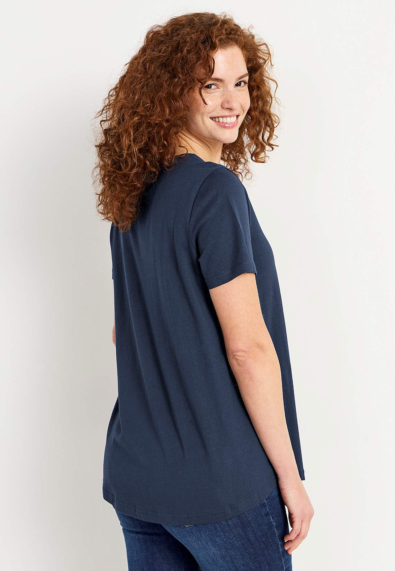 V-udskåret jerseytop
