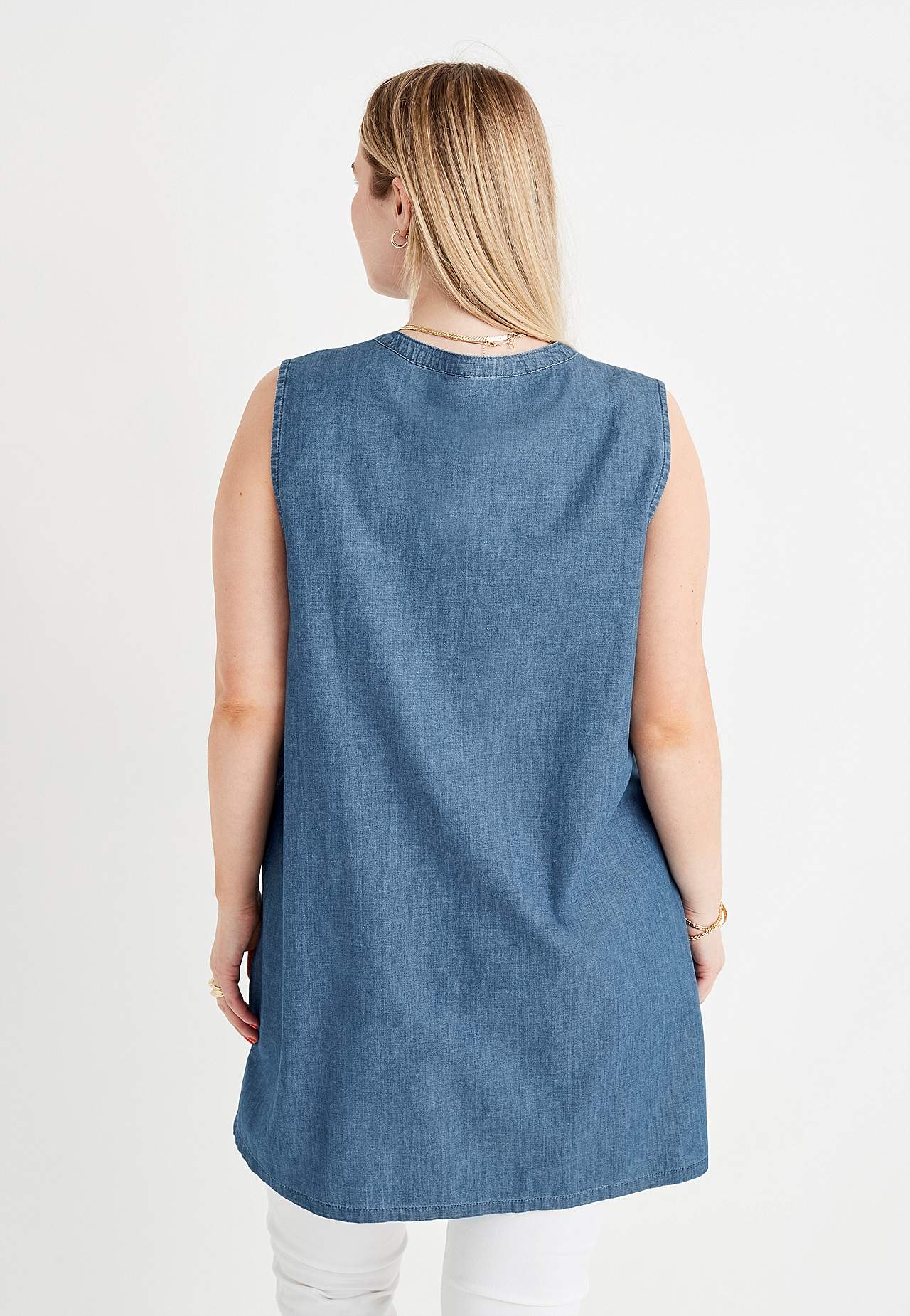 Ærmeløs denimtunika Elsy