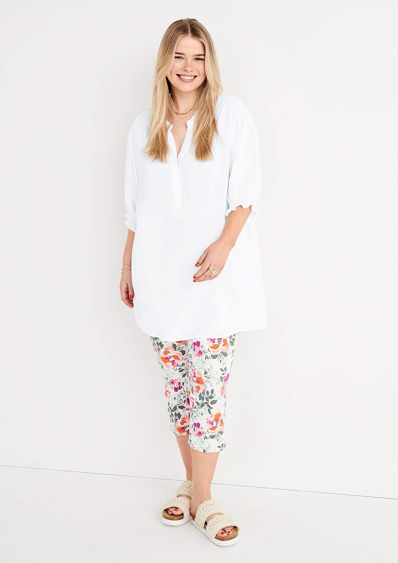 Capribukser med et blomstermønster